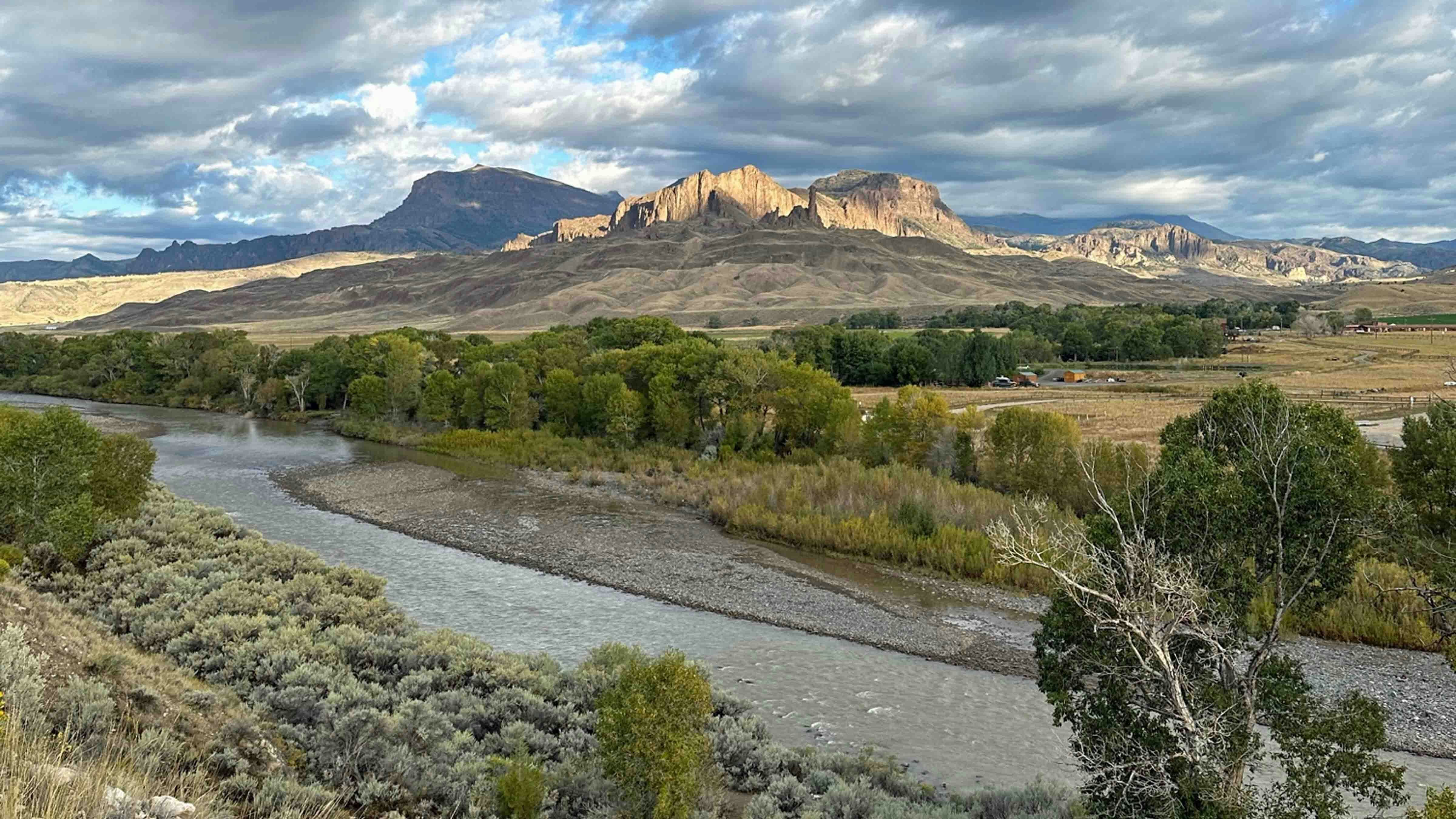 Stagecoach Trail road outside of Cody, Wyoming at 8:30am on September 17, 2023.
