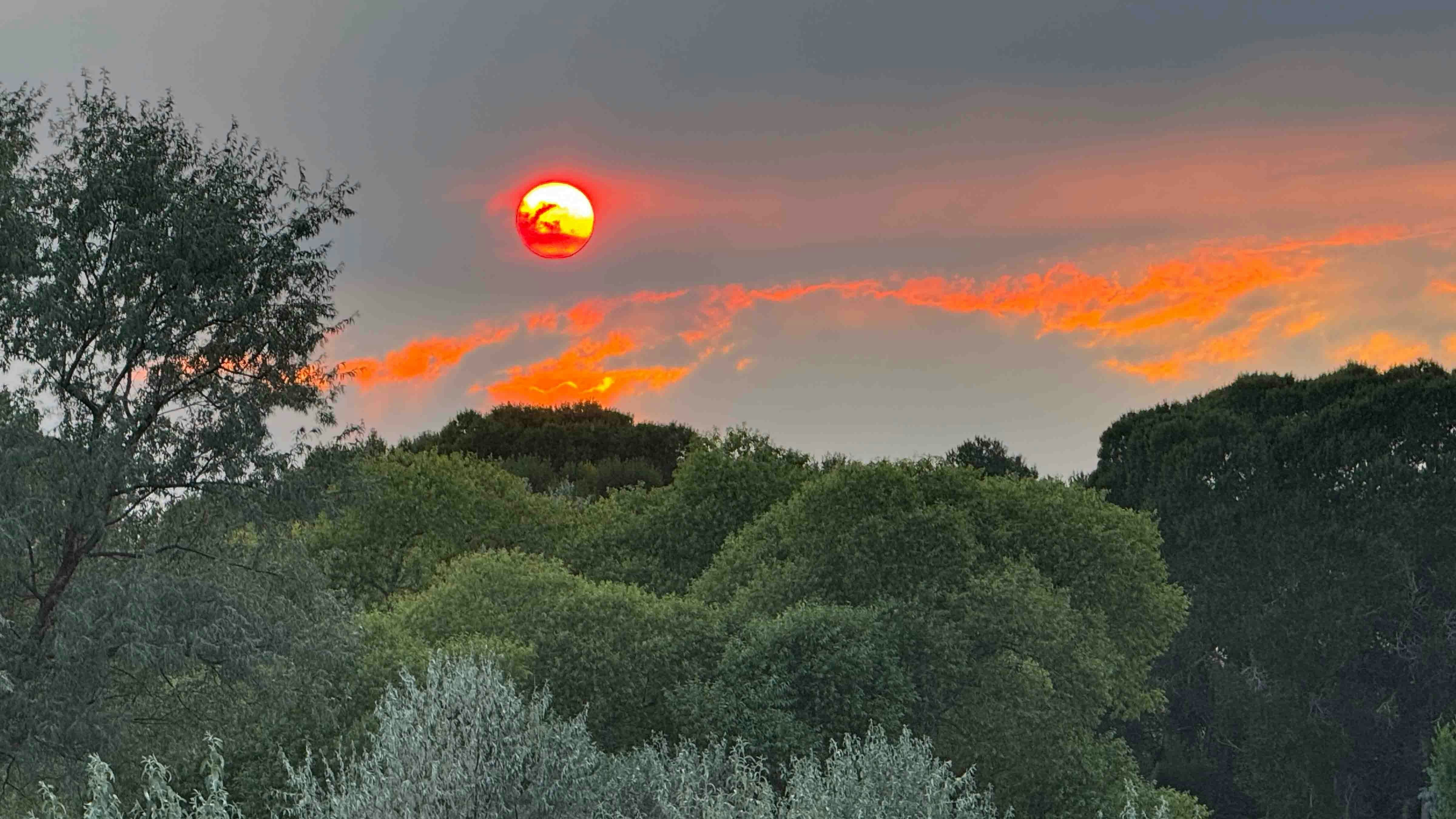 Sunset near Byron, the happiest town in Wyoming.