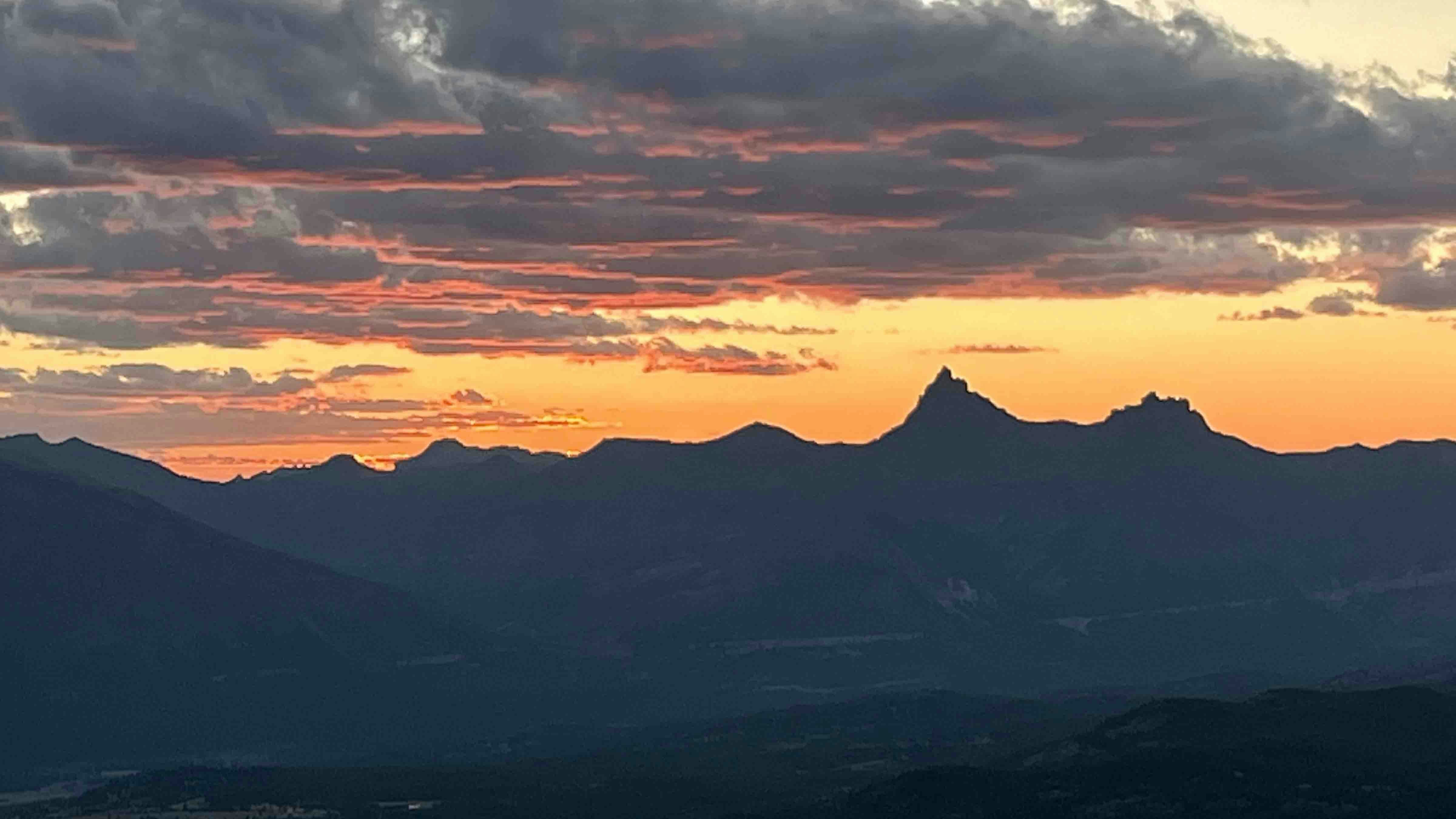 Blessed to see the sun setting behind Pilot and Index Peaks as viewed from the Clay Butte Fire Lookout Tower.