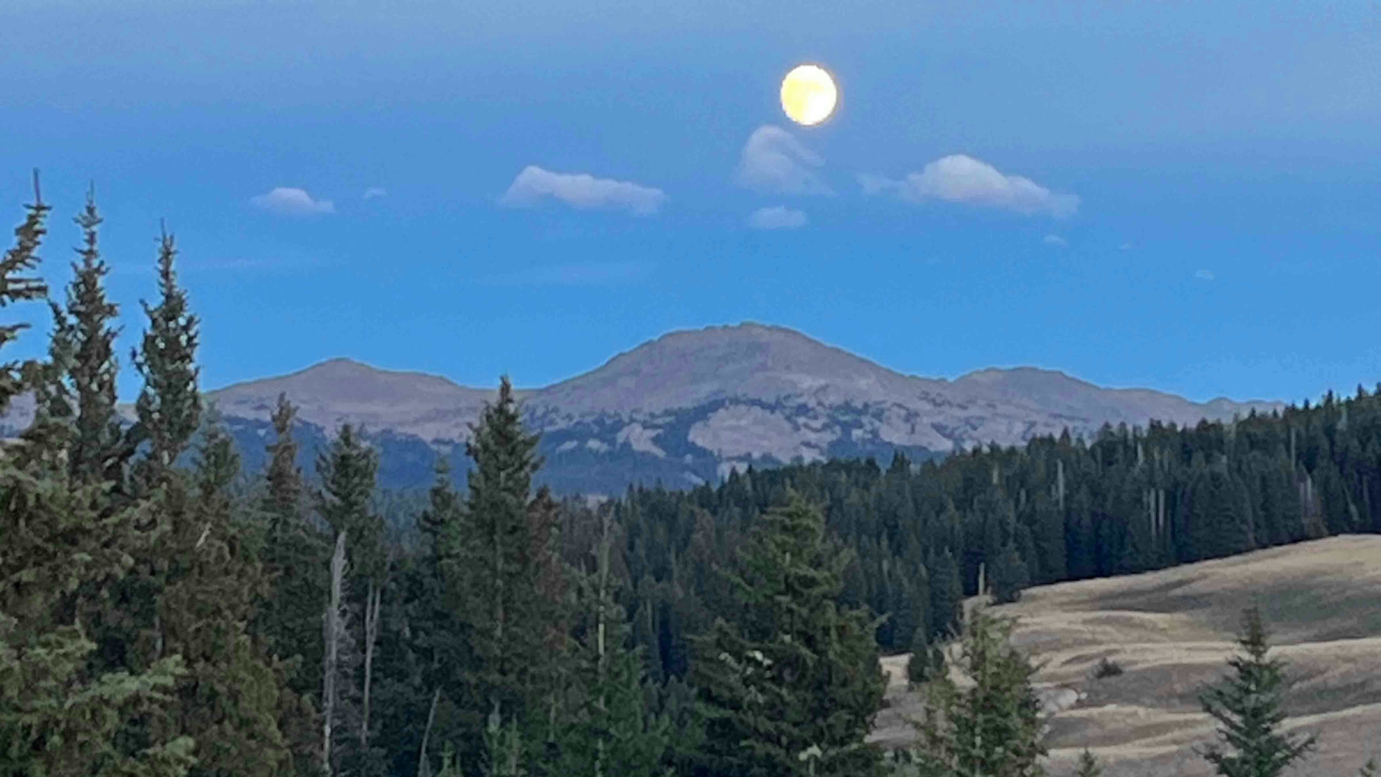 Moonrise over the Bighorn Mountains on September 27, 2023