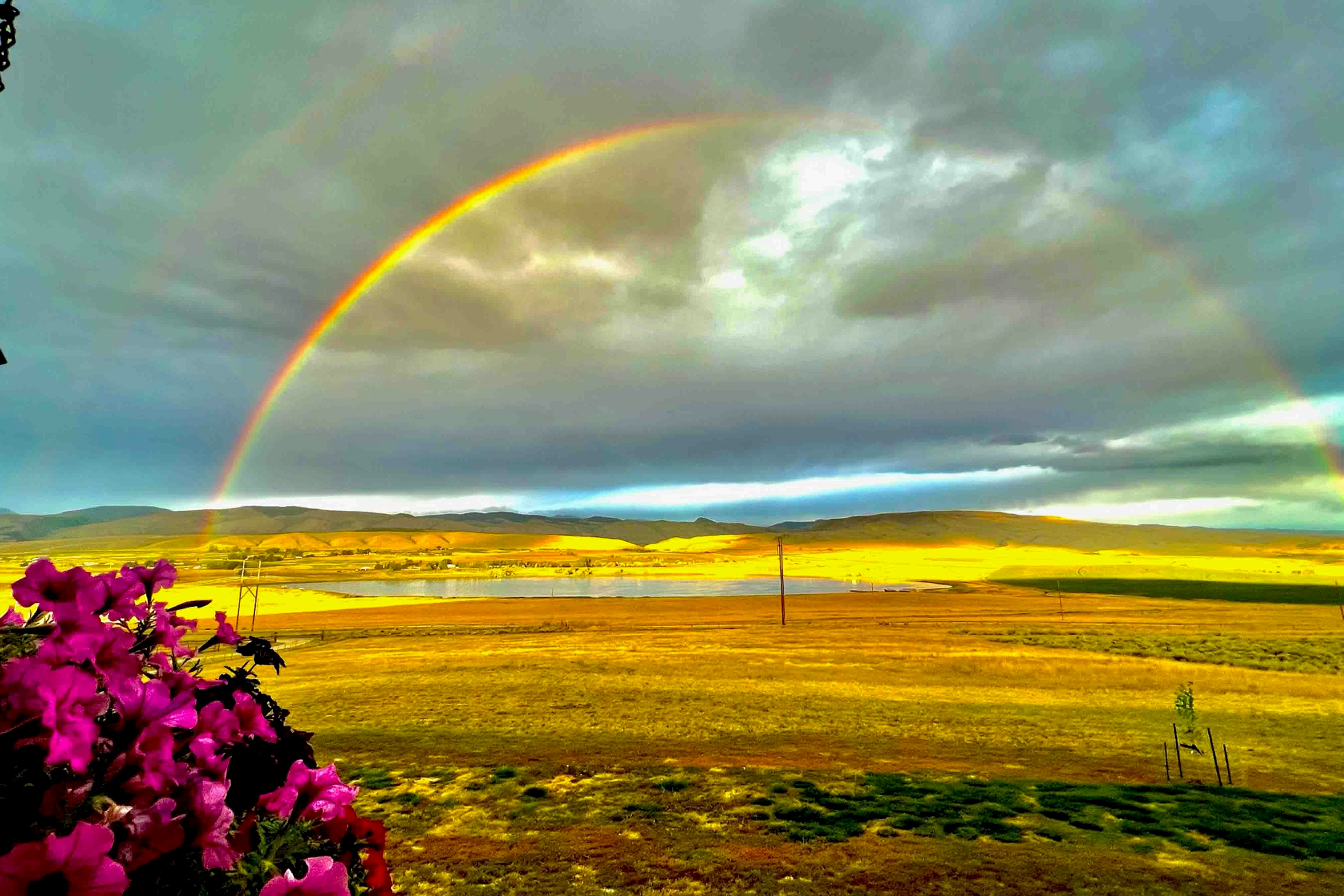 Rainbow near Lander, Wyoming on September 4, 2023