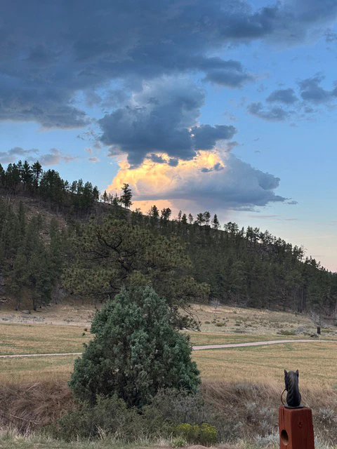 Morning over the Oil Creek Canyon in Weston, County (side note: the horse head is one of the old hitching posts that used to be in Newcastle)