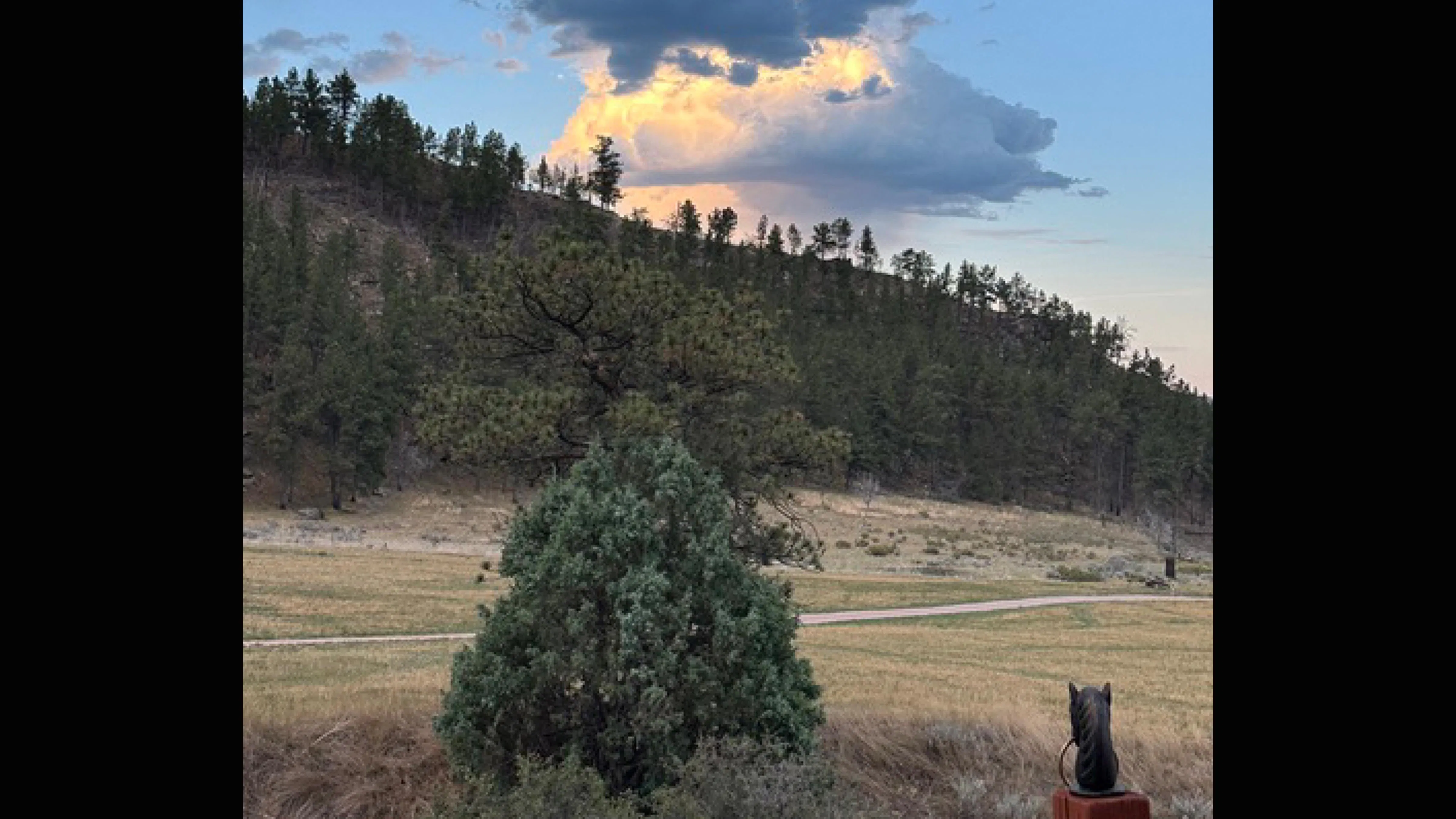 Morning over the Oil Creek Canyon in Weston, County (side note: the horse head is one of the old hitching posts that used to be in Newcastle)
