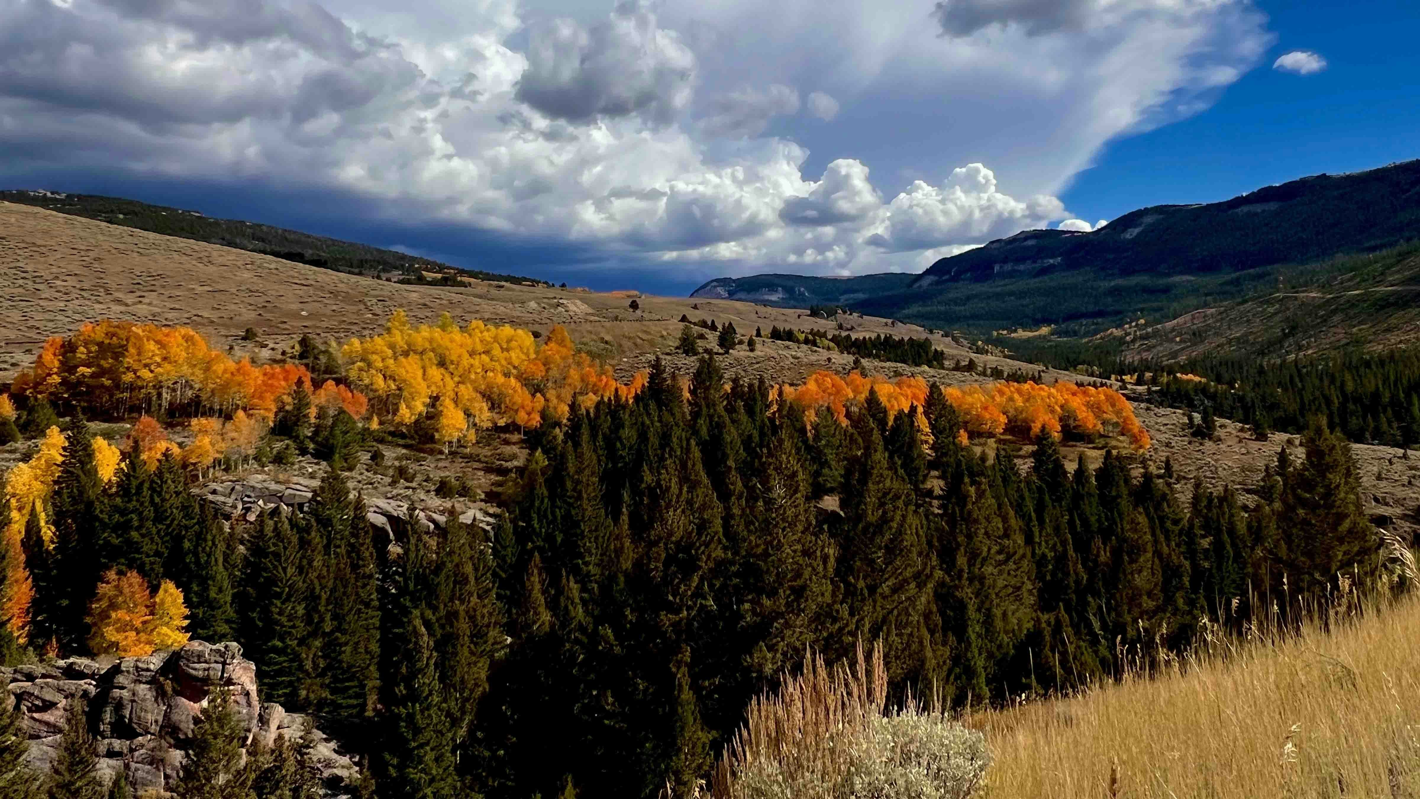 Beautiful day in Shell Canyon accompanied by thunder and lightning.