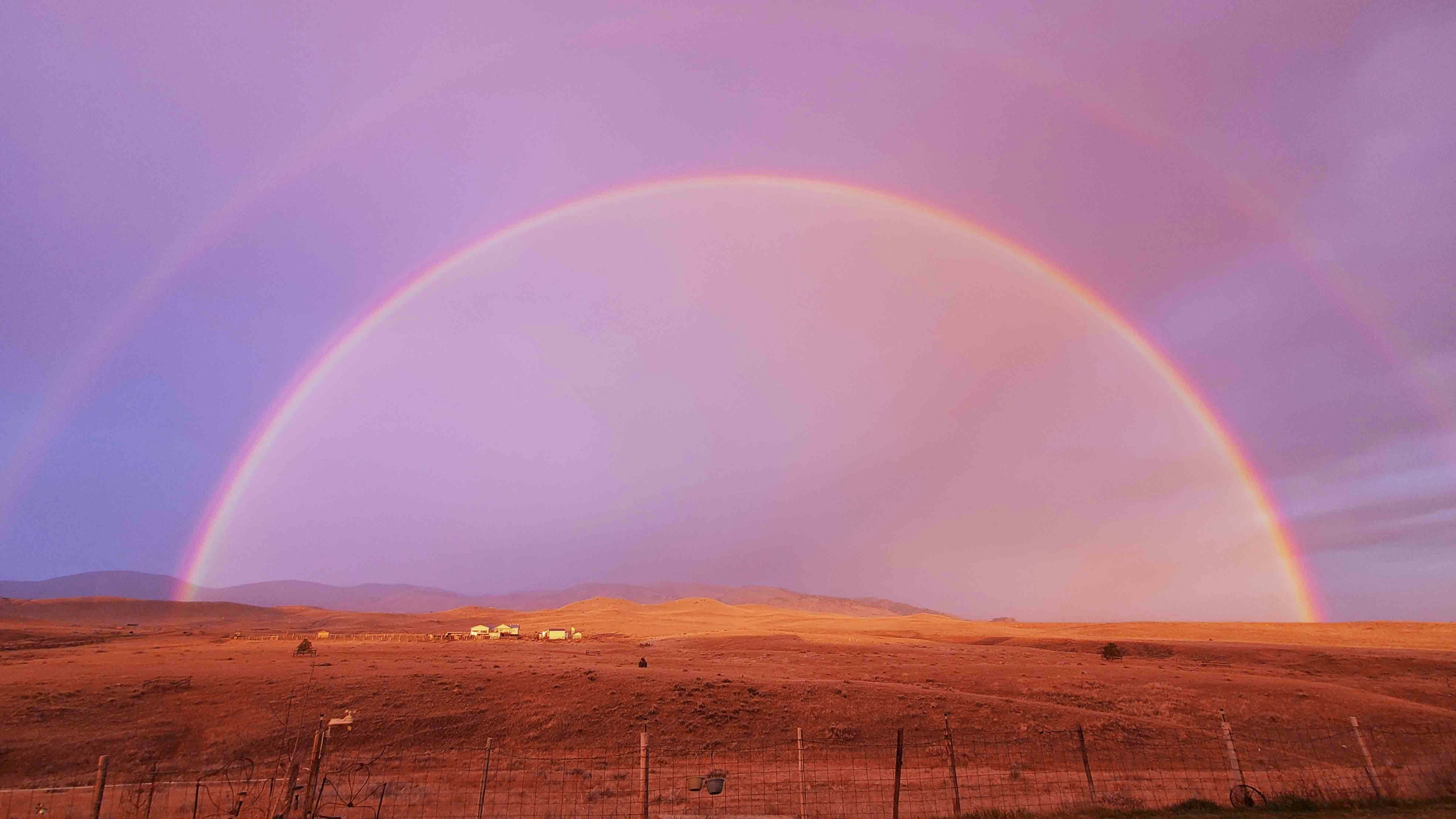 "Sunrise in a rainshower south of Buffalo."