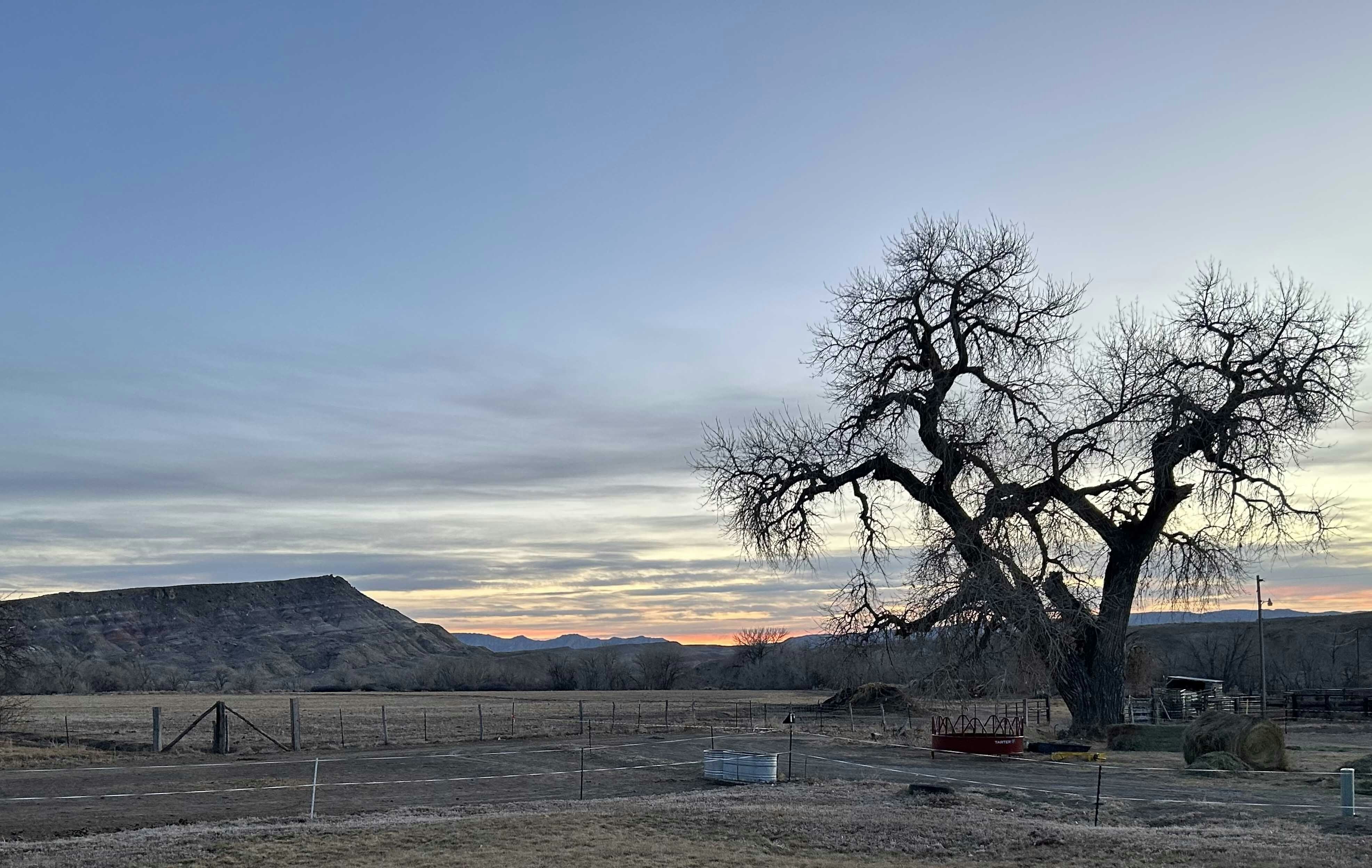 "Sunset off my porch on Crystal Creek in Teton County."