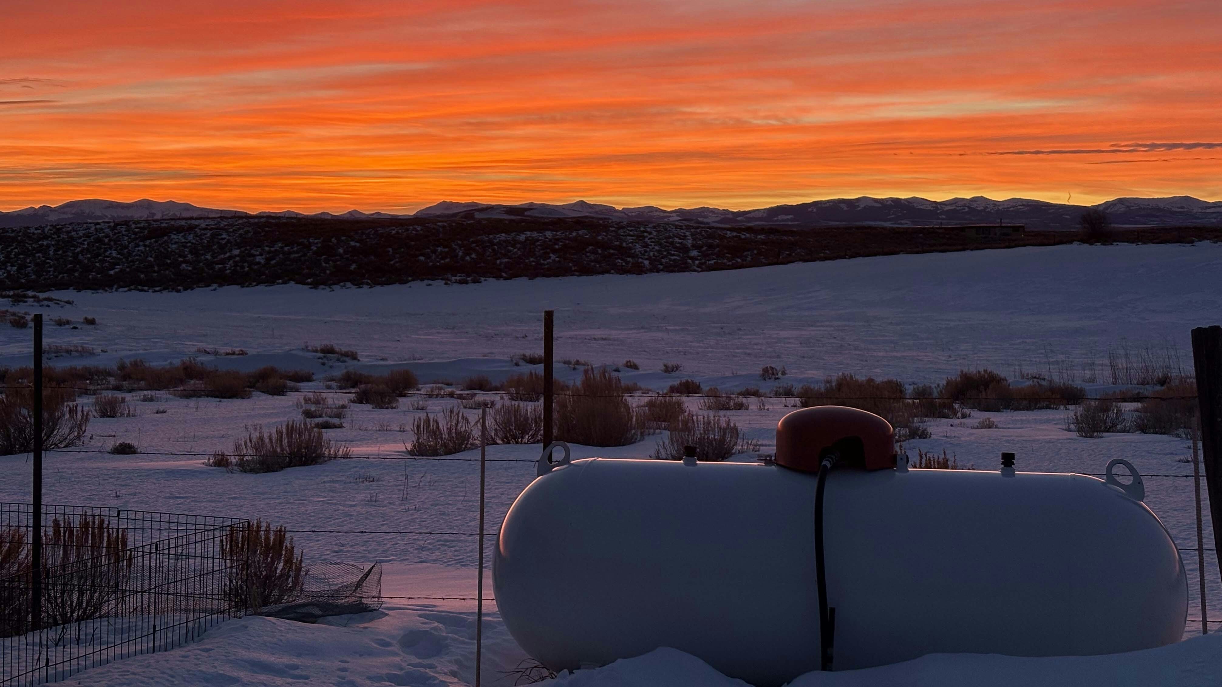 A beautiful sunset this evening over the Wyoming Mountain Range from the Green River bridge area
