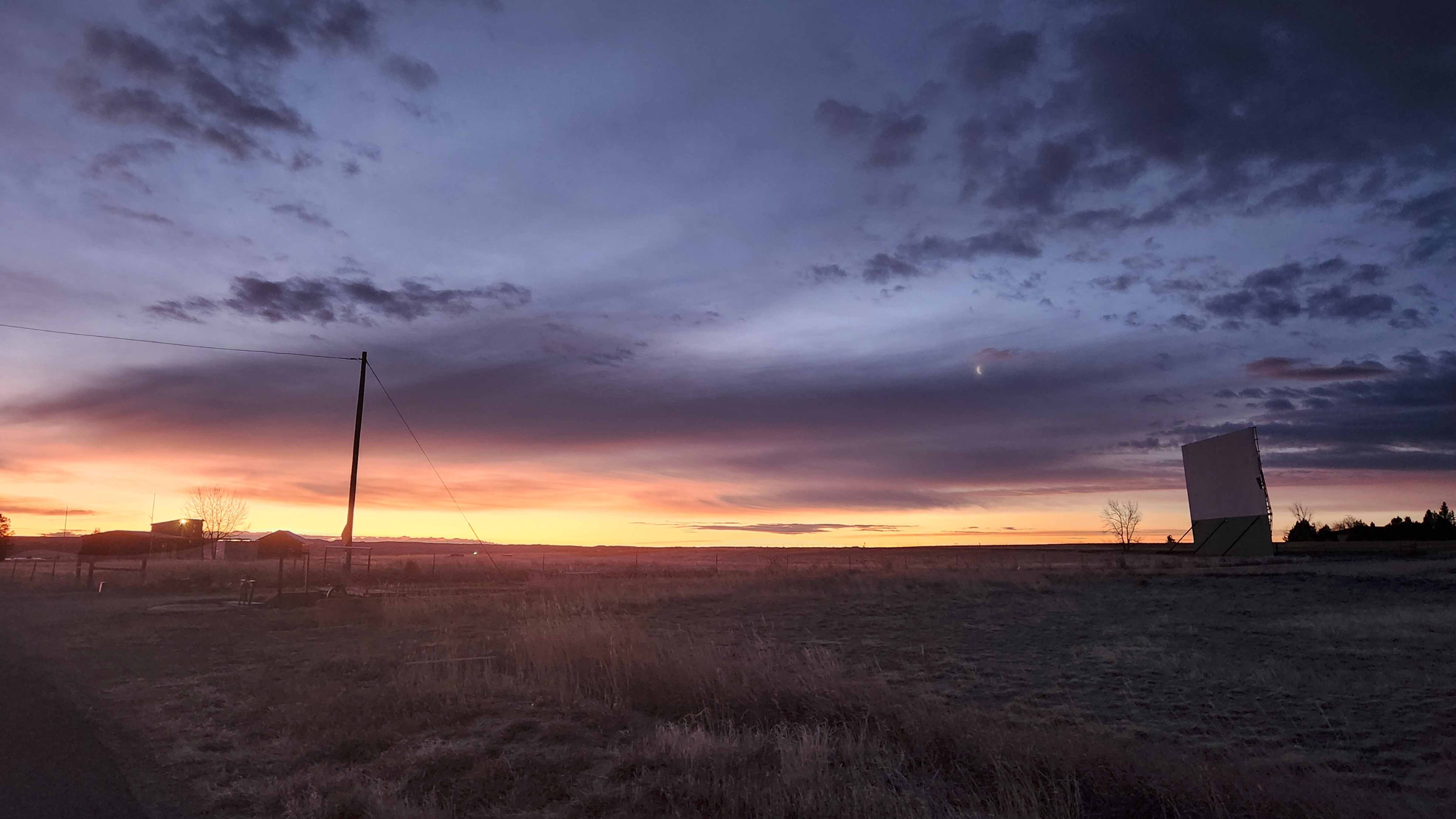 "A throwback to yesteryear when the drive in movie was thriving. East side of town in Wheatland."
