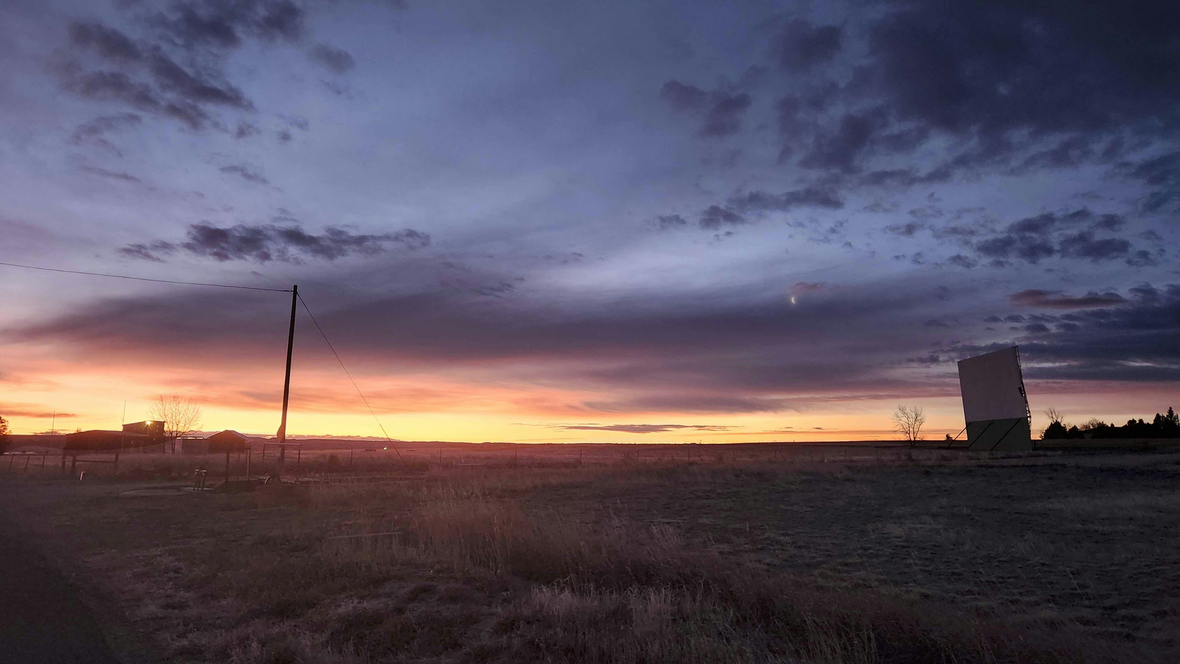 "A throwback to yesteryear when the drive in movie was thriving. East side of town in Wheatland."