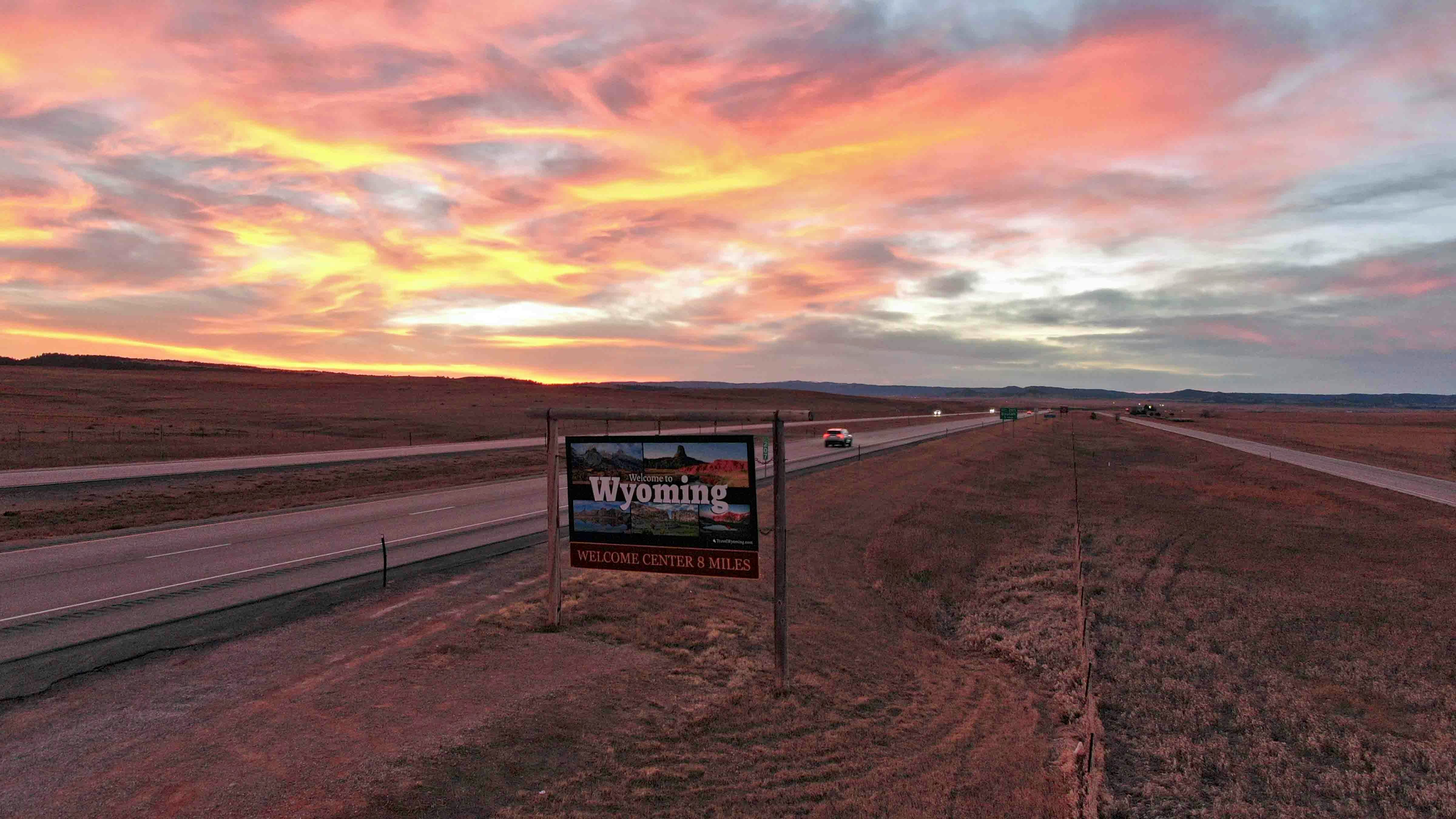 Sunset on the state line in the Black Hills of Wyoming.