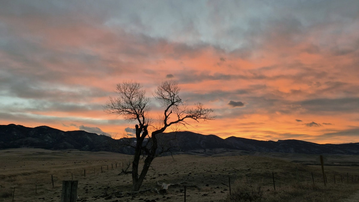 Sunset along the Big Horn Mountains south of Dayton.
