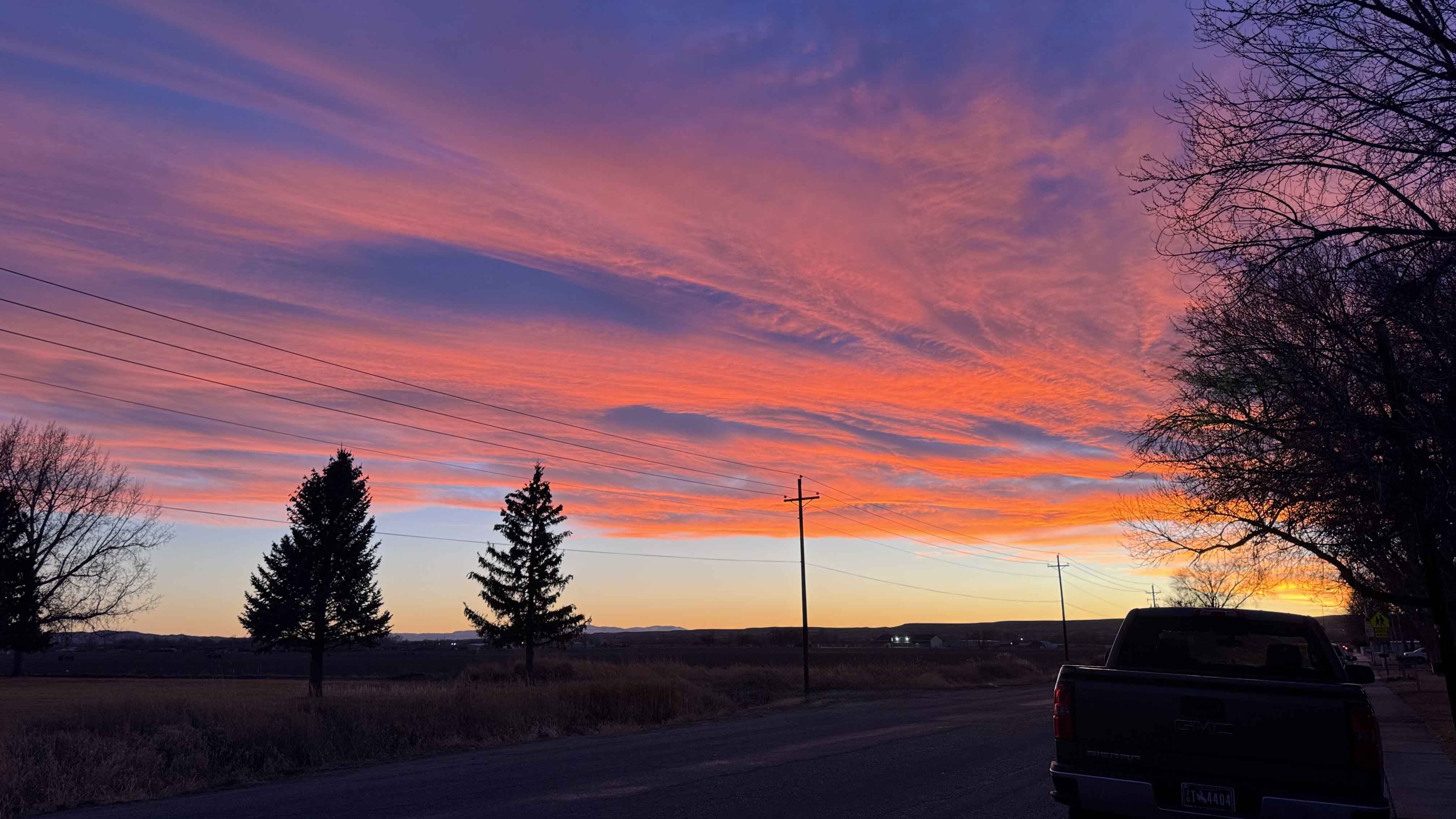 Sunset photo taken from my front yard in Worland. Love the warm colors to emphasize the end to a warm winter day.