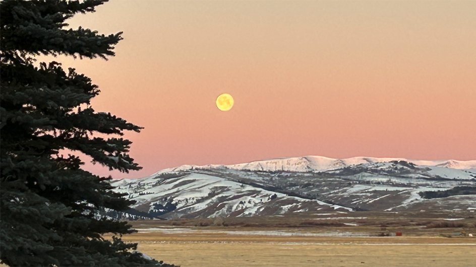 Early morning moon west of Big Piney, Wyoming