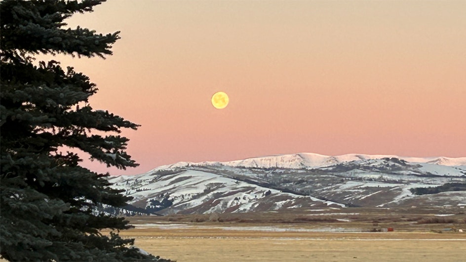 Early morning moon west of Big Piney, Wyoming