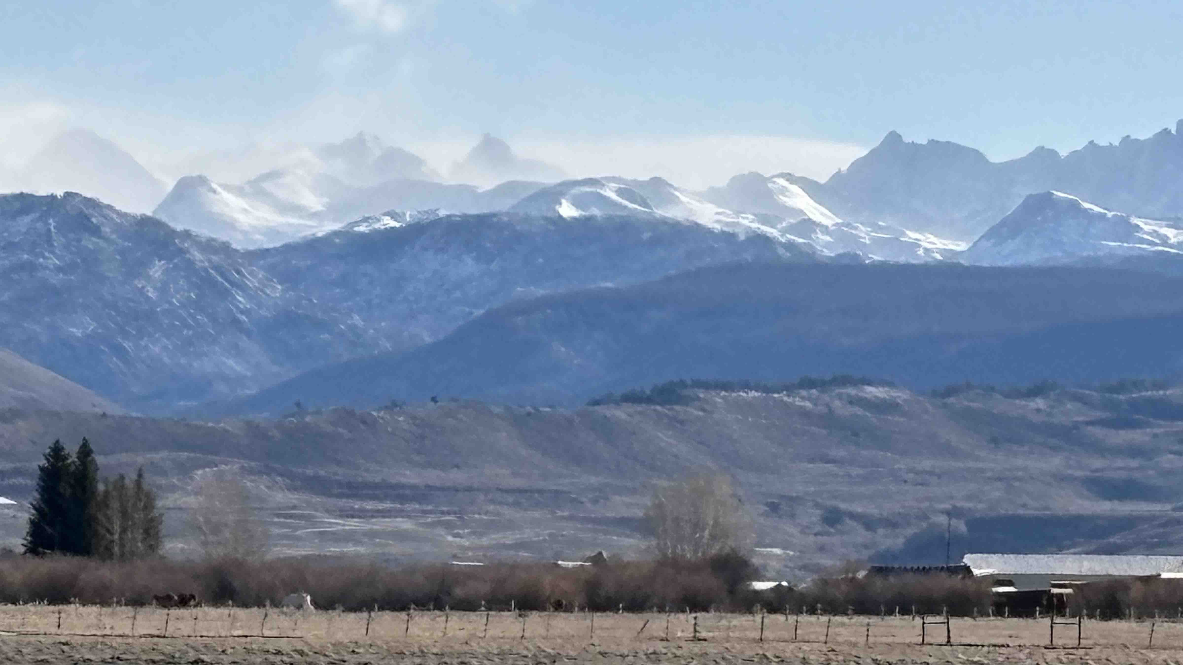 "Enjoying a beautiful and mystical snow squall above New Fork Canyon in the Wind River Range on Friday evening."