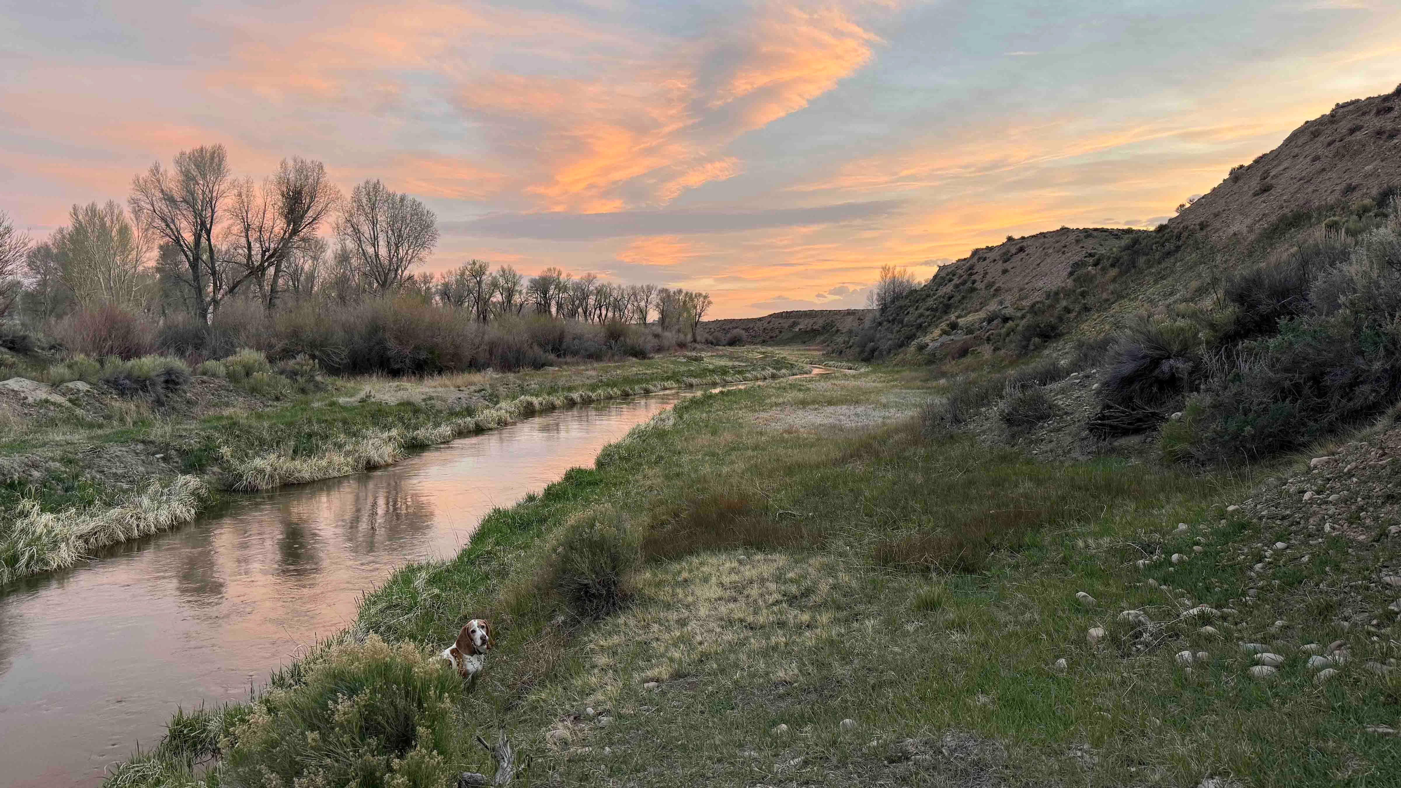 "Sunset on the Green River between Big Piney and LaBarge."