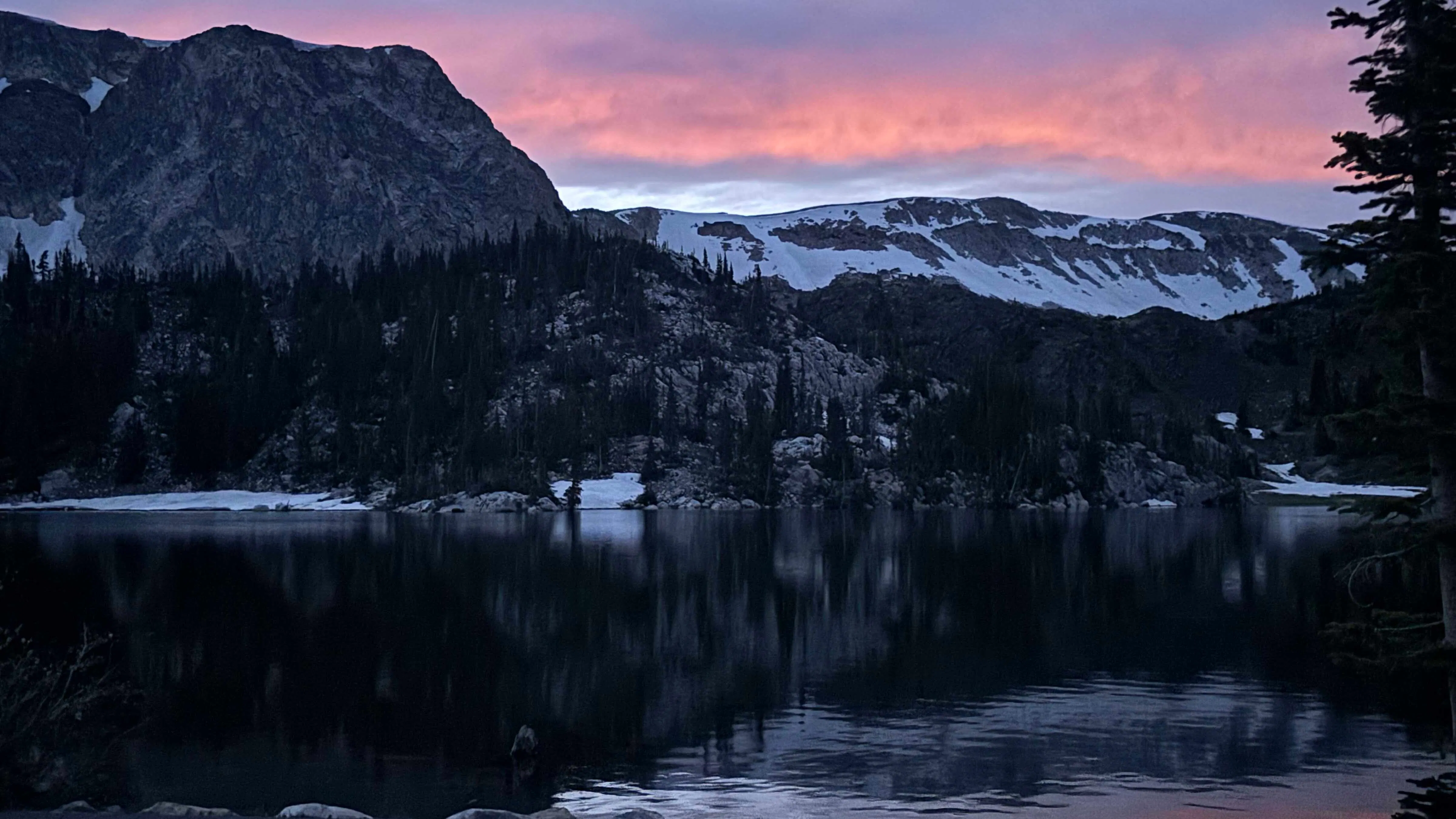 Sunset over Lake Marie.