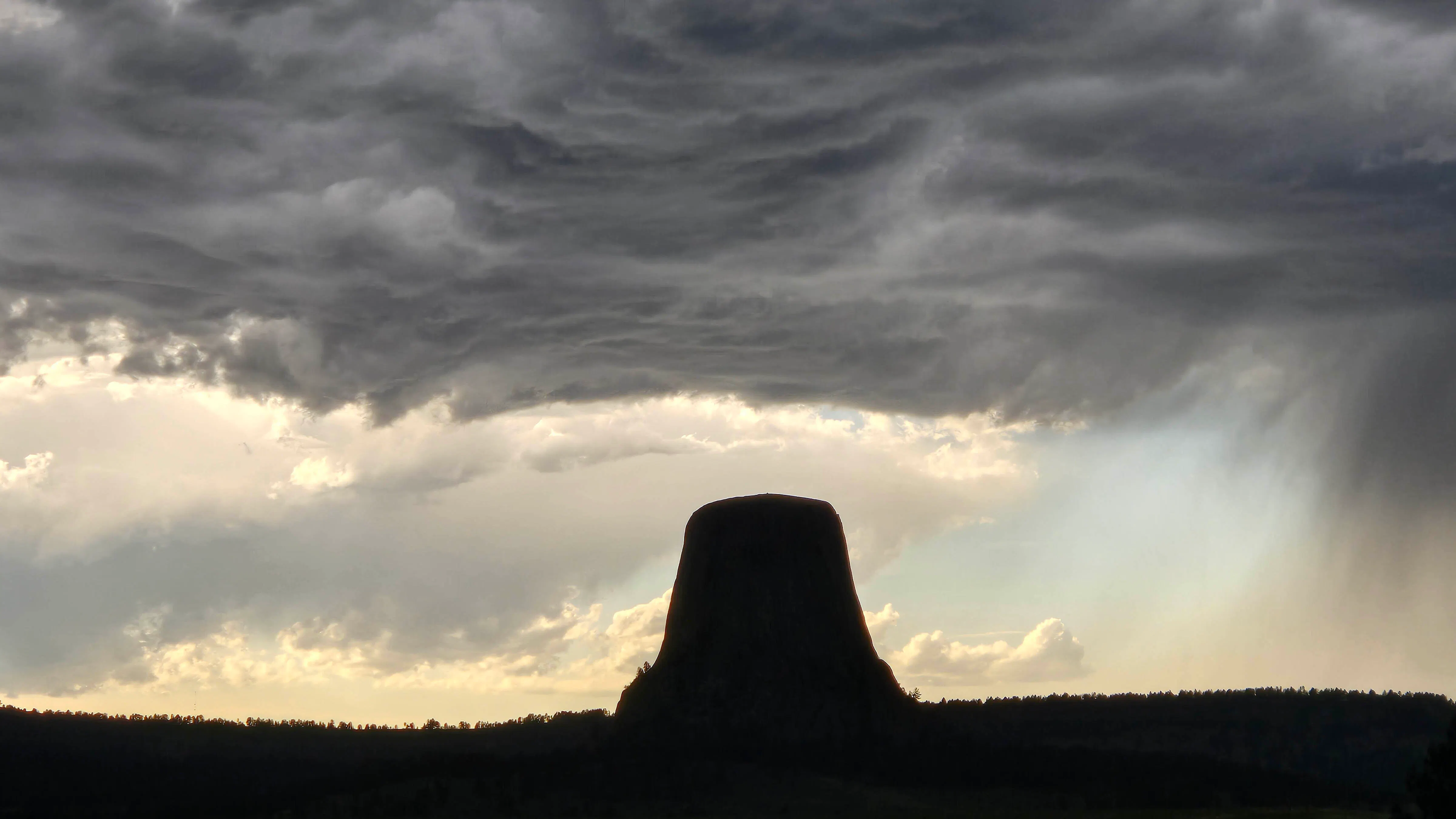 Spectacular sunset with a thunderstorm at our nations first national monument!