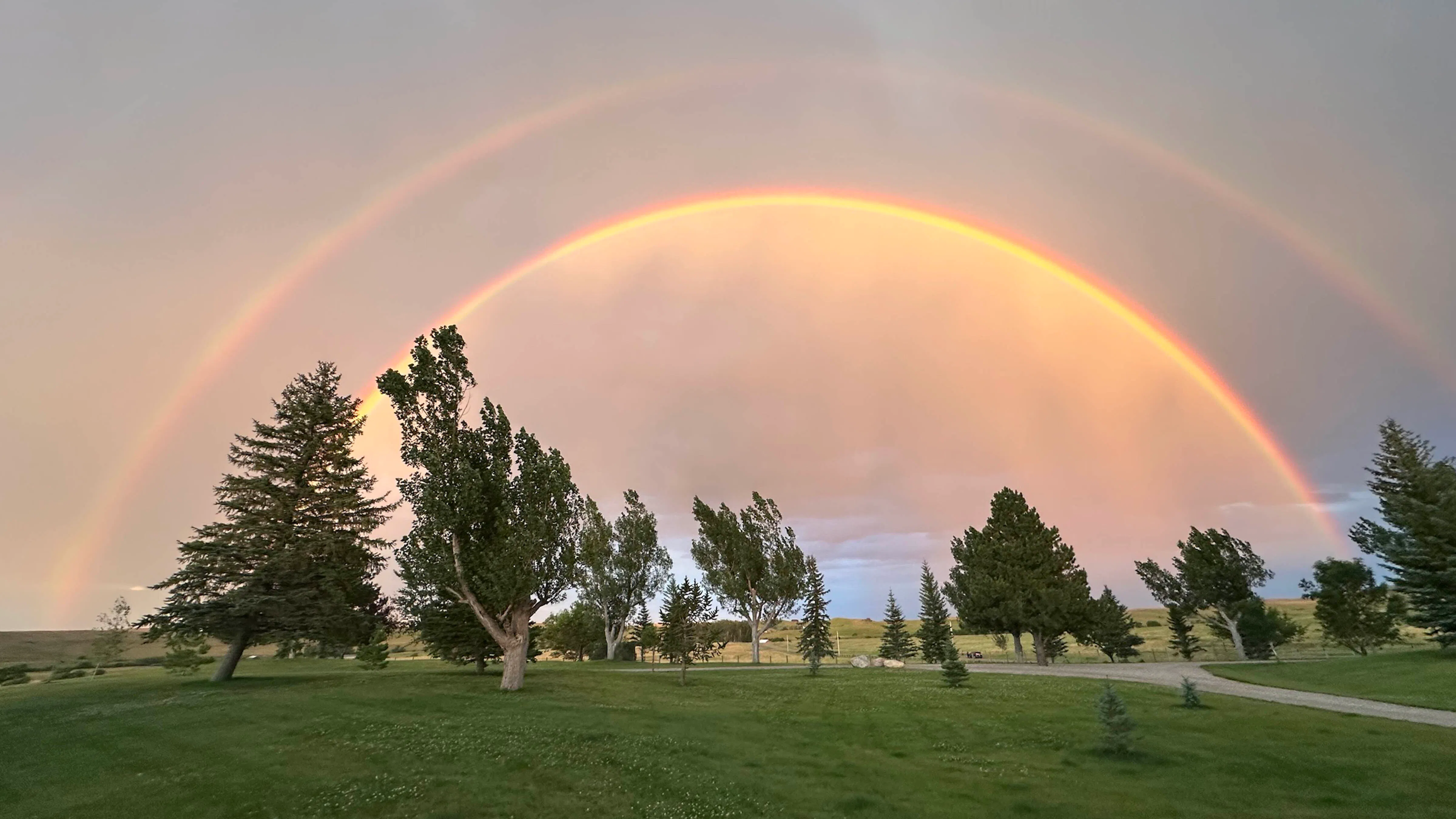 Double rainbow tonight in Banner, Wyoming