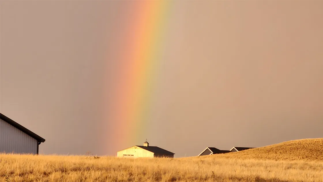"Another benefit of rural Laramie County: giant vivid rainbows. None in the dark, unfortunately. \m/ "