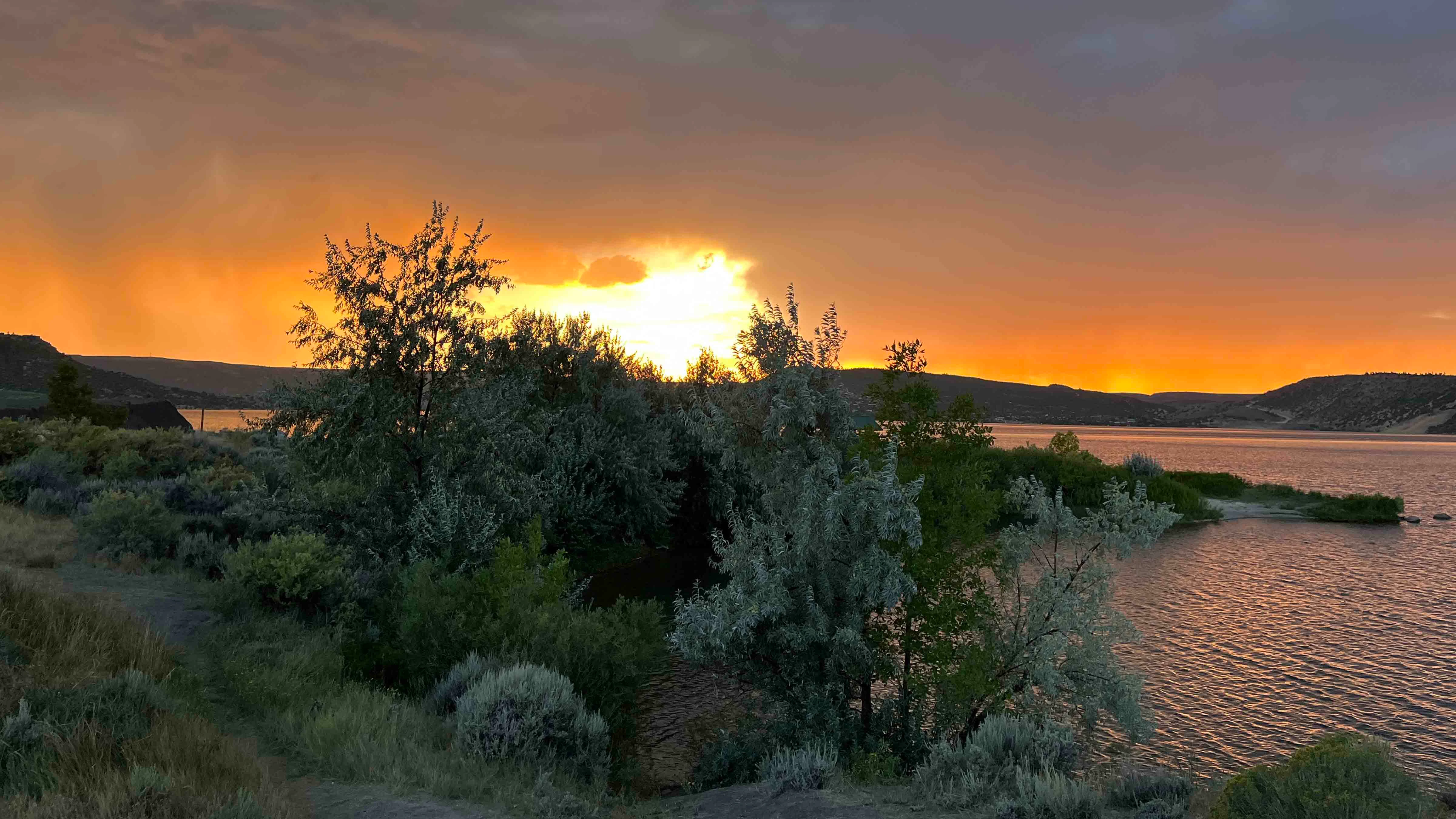 Stormy sunset at Alcova Reservoir. Stormy two nights in a row and they were wild!