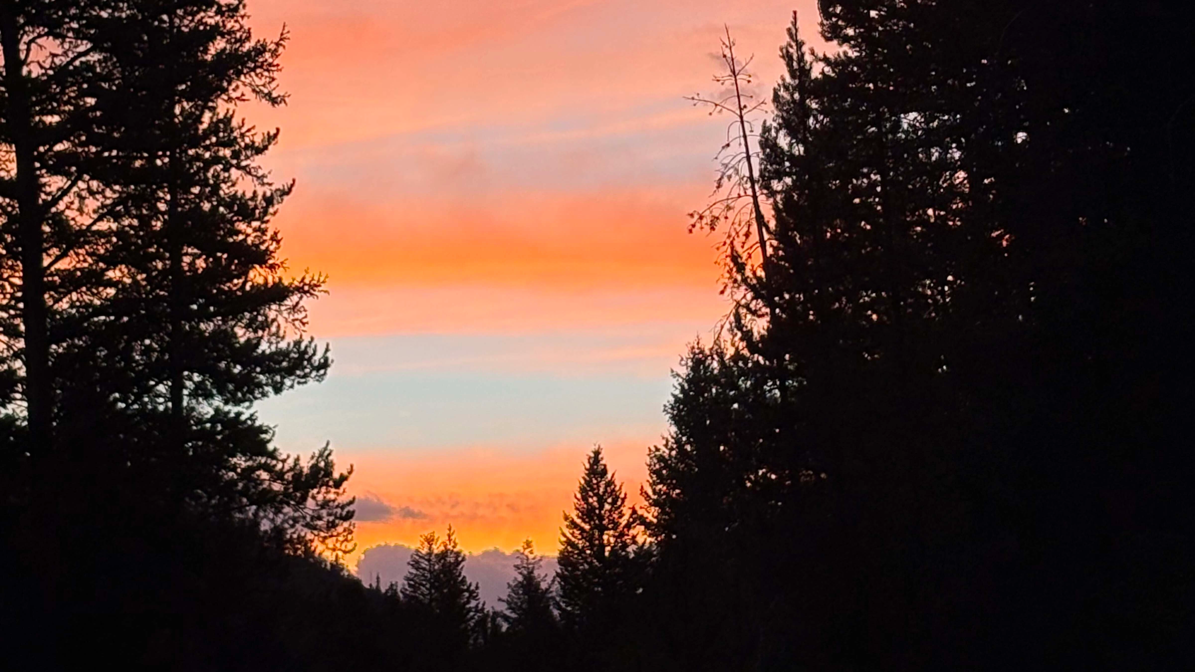 Gorgeous sunset was the reward for enduring a very hot camping trip near Yellowstone! The days were warm but the nights cooled off nicely after the sun went down!