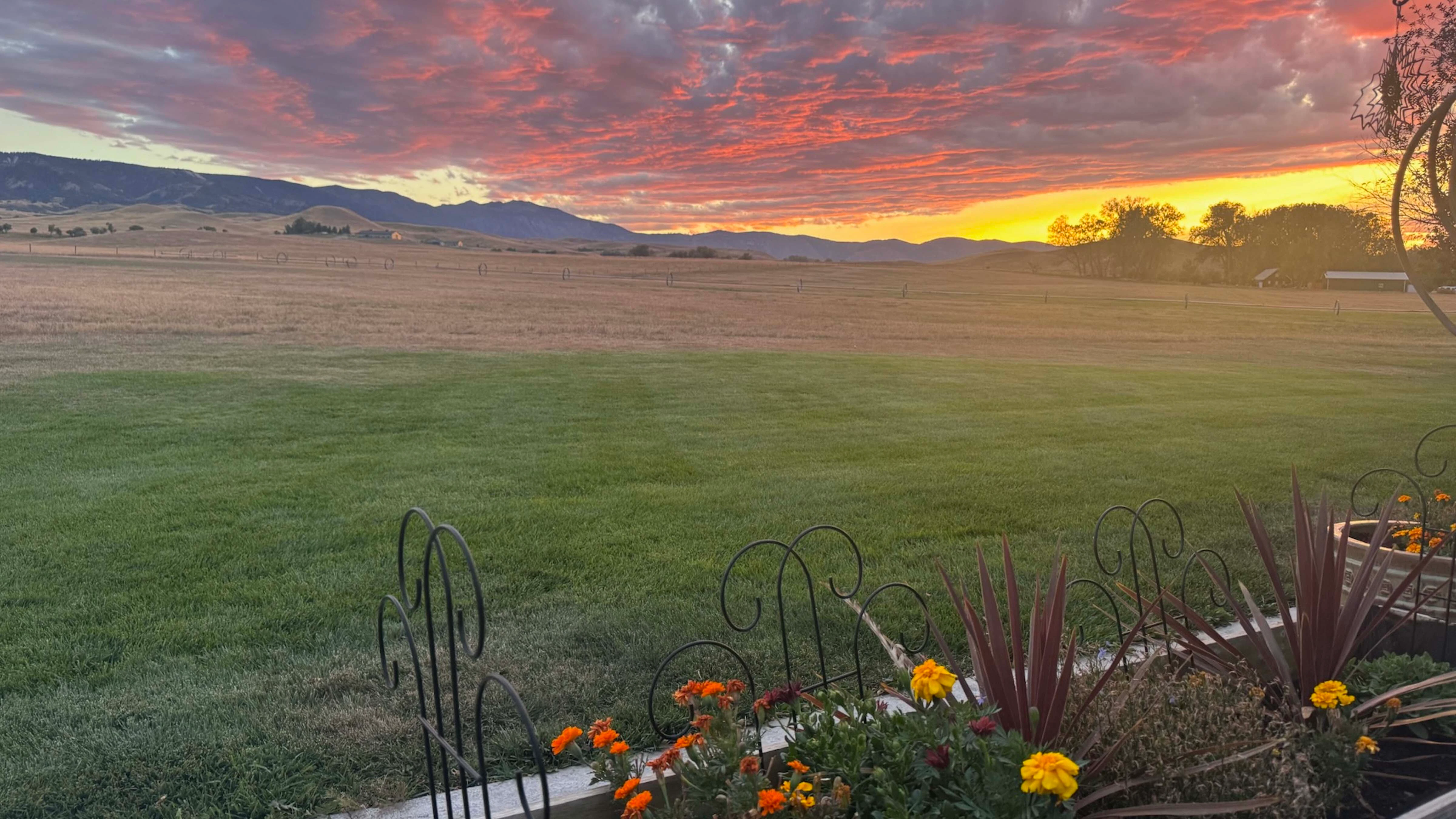 "Love a beautiful September sunset over the Bighorns!"