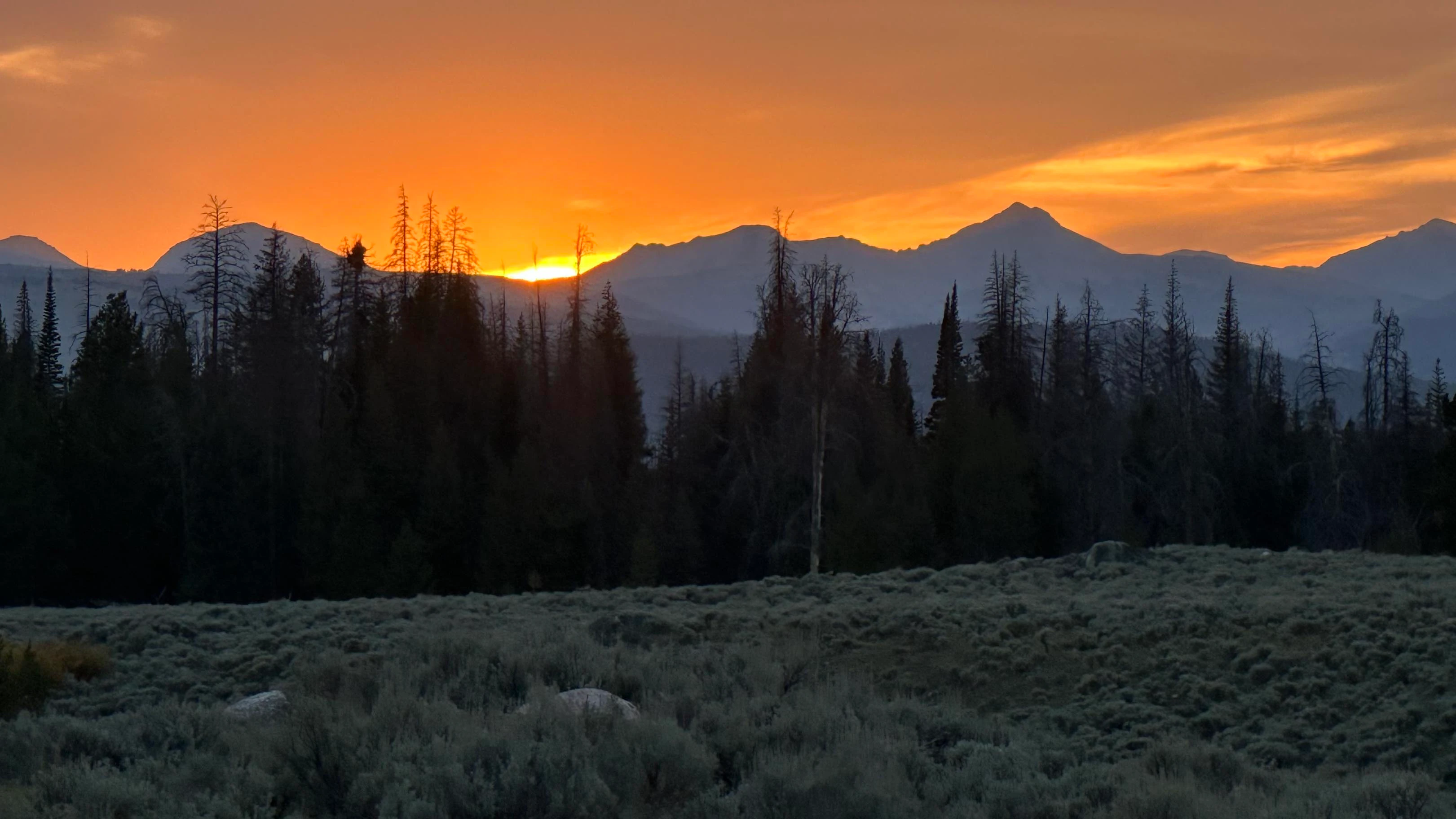 Sunset photo in the Gypsum Creek Basin, north of Cora.