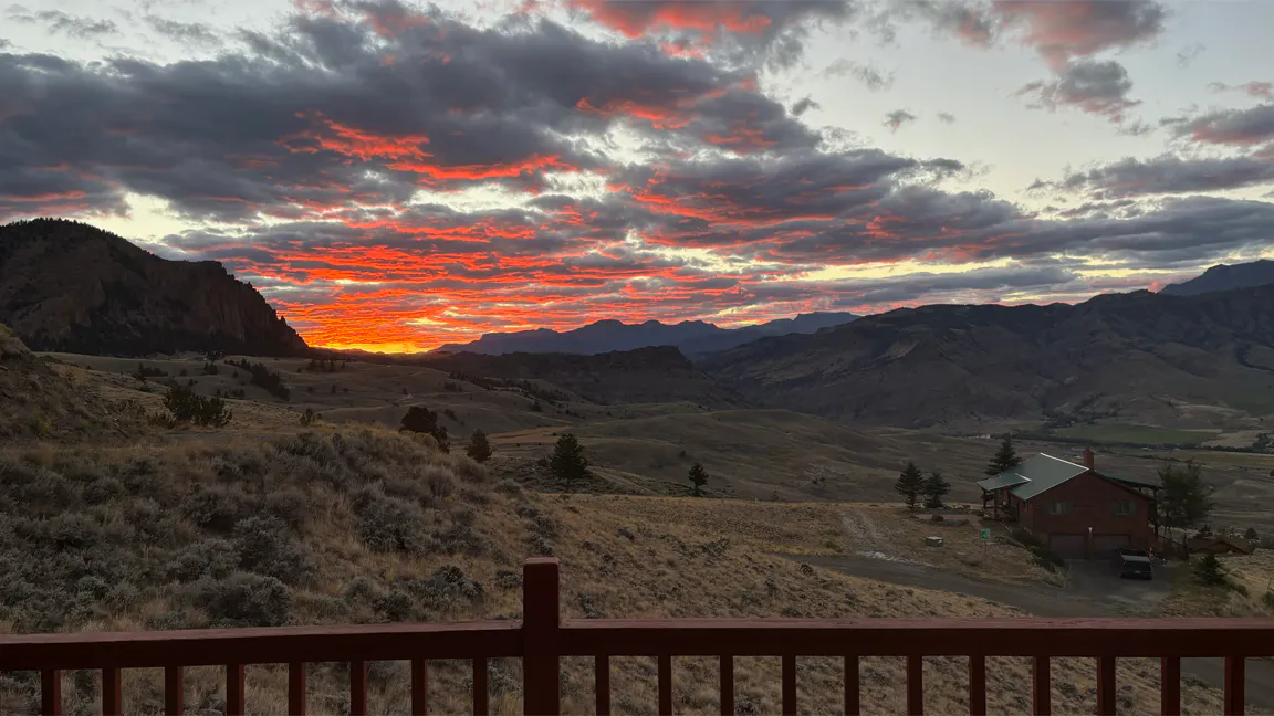 "Looking west from Wapiti."