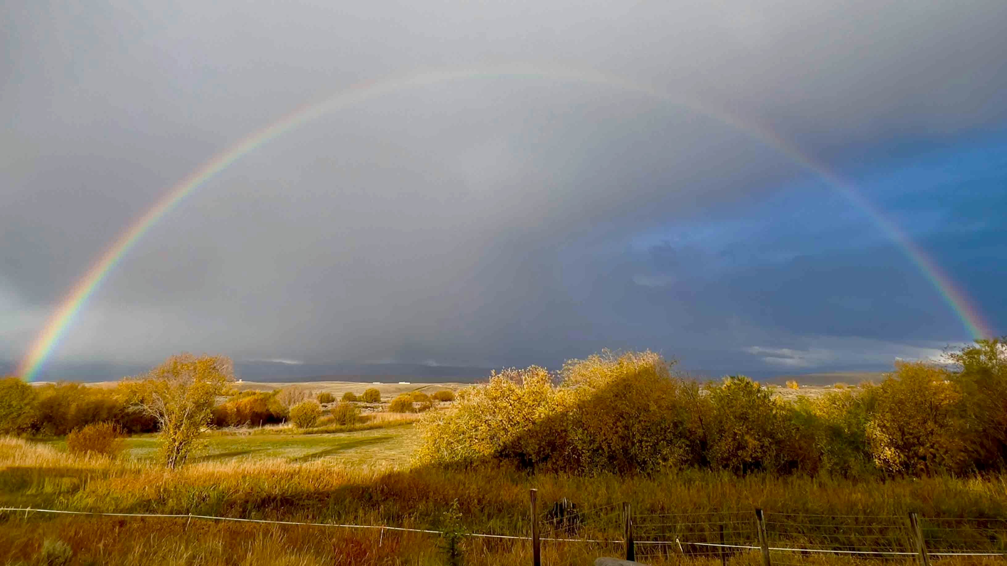 Rainbow in front of the Wind River Range near Daniel on Oct. 4, 2023