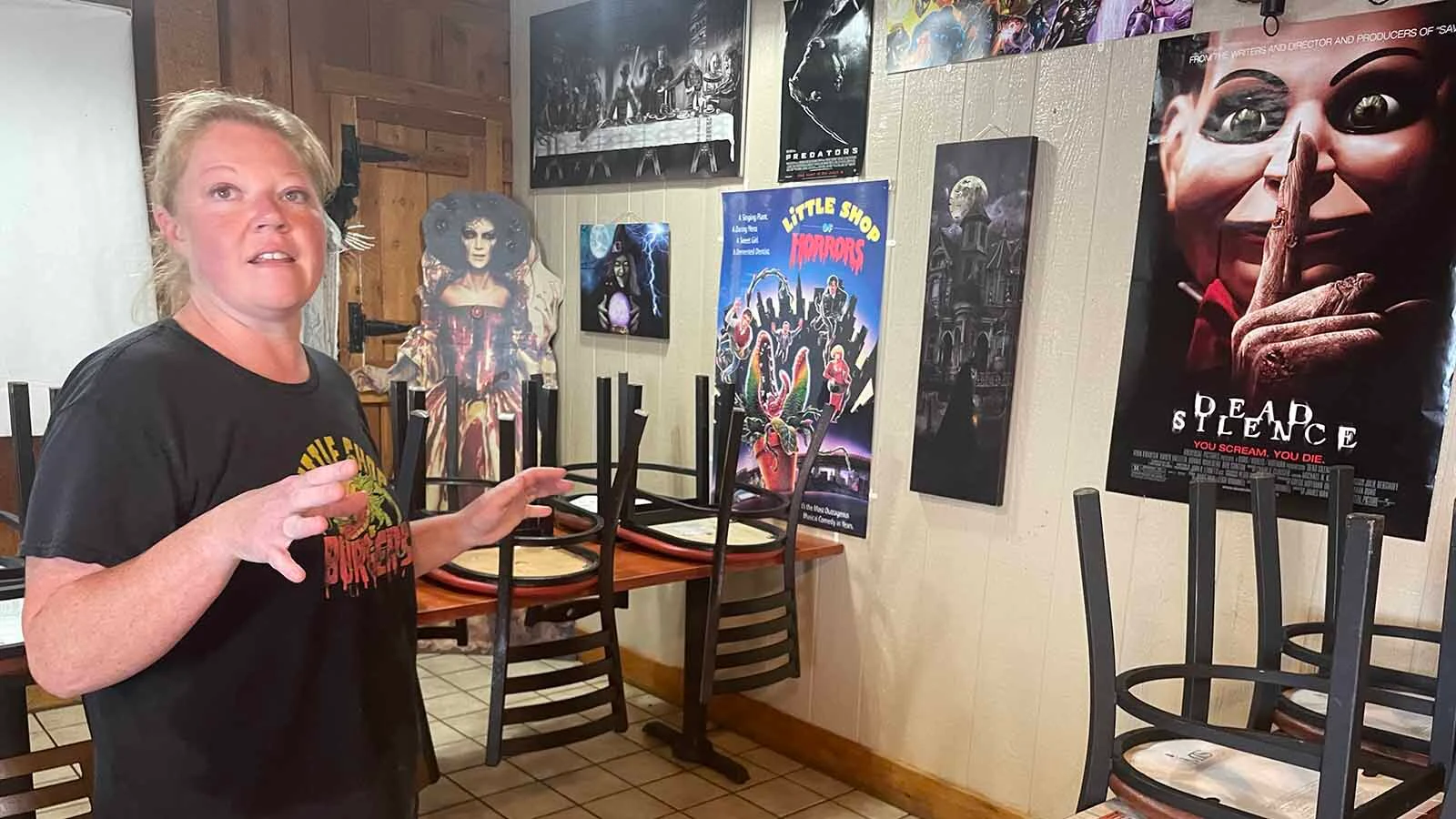 At Little Shop of Burgers, a horror-themed restaurant with campy decor in north Casper, owner Sarah Woodward does not involve the police when she has dine-and-dash customers. “I just feel like the police have better things to do,” she said.