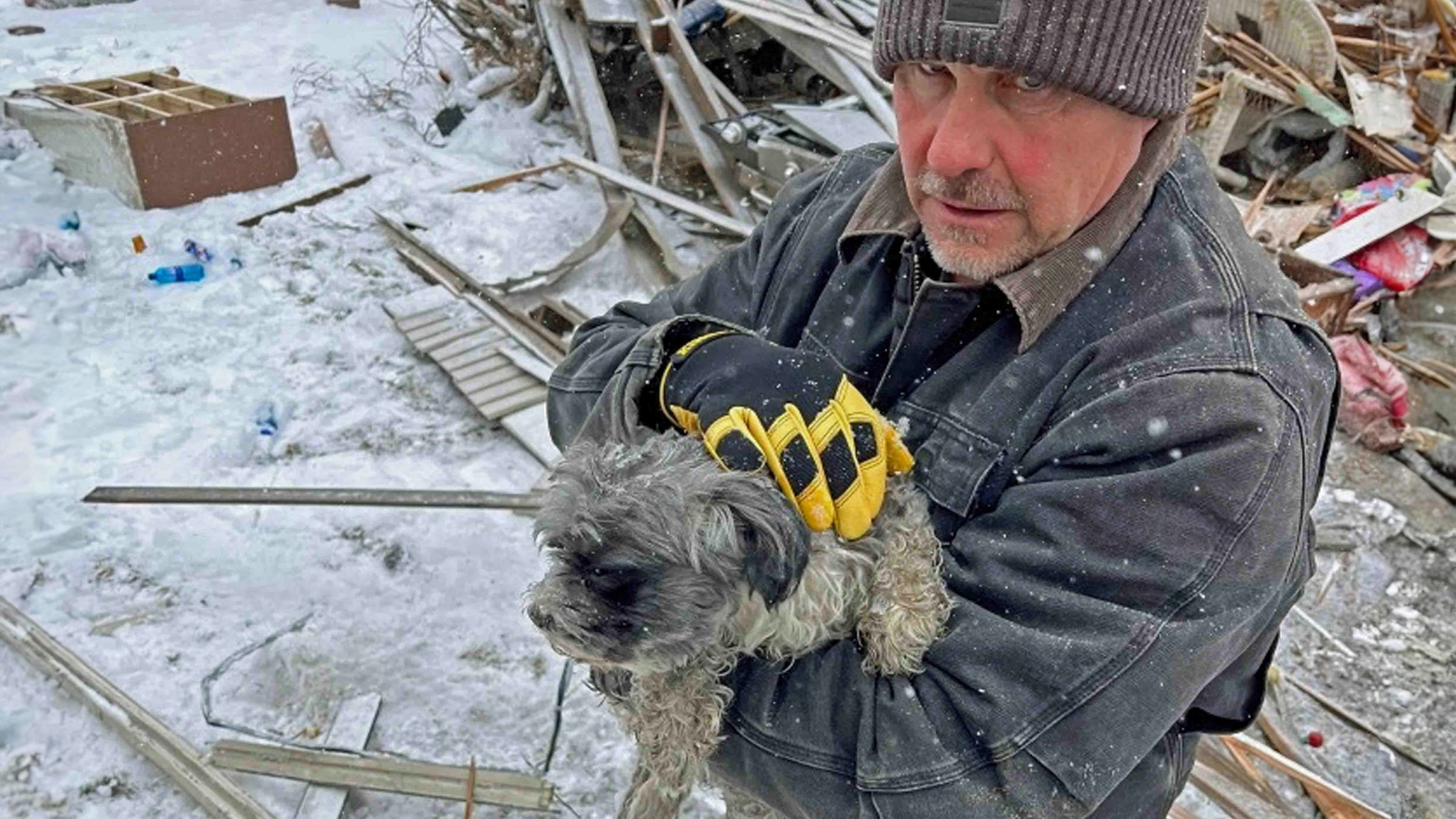 Willy was one of three pets that were in a house that was destroyed during a 30-hour standoff in Sheridan over the course of two days. Another dog also has been found, but a cat is still missing.