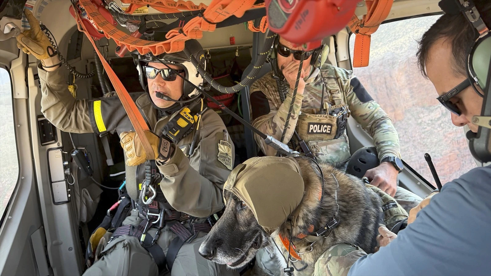 Border Patrol Search, Trauma, and Rescue Unit (BORSTAR) and Arizona Department of Public Safety (AZ DPS) personnel are assisting with K9 search operations in the Grand Canyon.