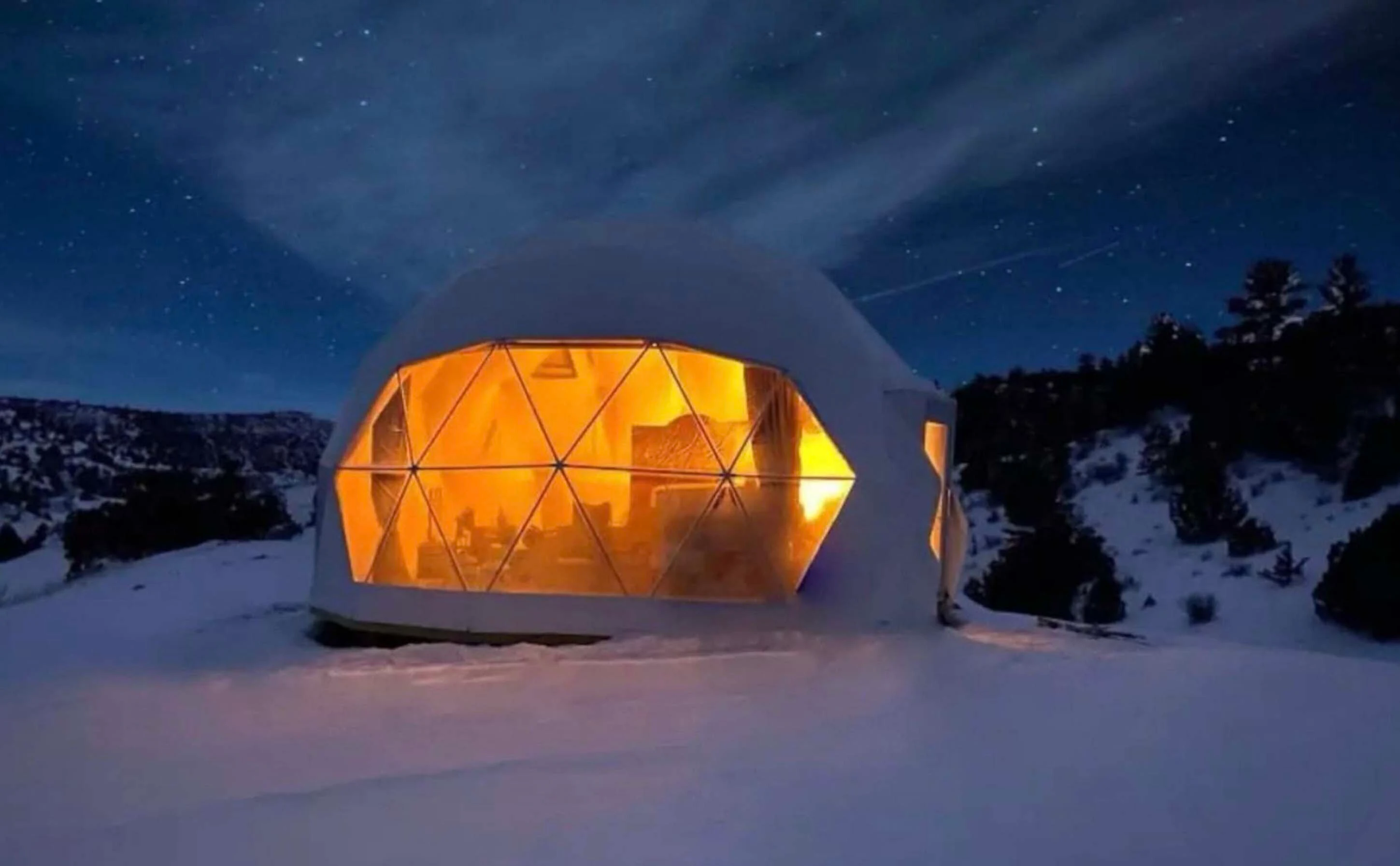 Cedar Lights Retreat is a three-story, five-bedroom, four-bath almost-mansion tucked into 446 private acres bordering Guernsey State Park. The property, which comes with three of Wyoming’s top-rated Airbnbs (including two geodesic domes), is on the market for $3.499 million.
