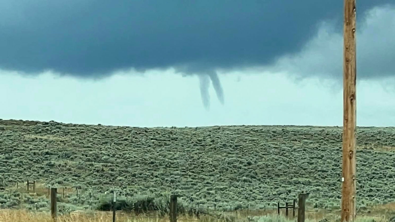 Winslow Friday, of the Wind River Intertribal Council of the Department of Transportation, took a photo of land-spouts near Ethete on Friday, August 4, 2023