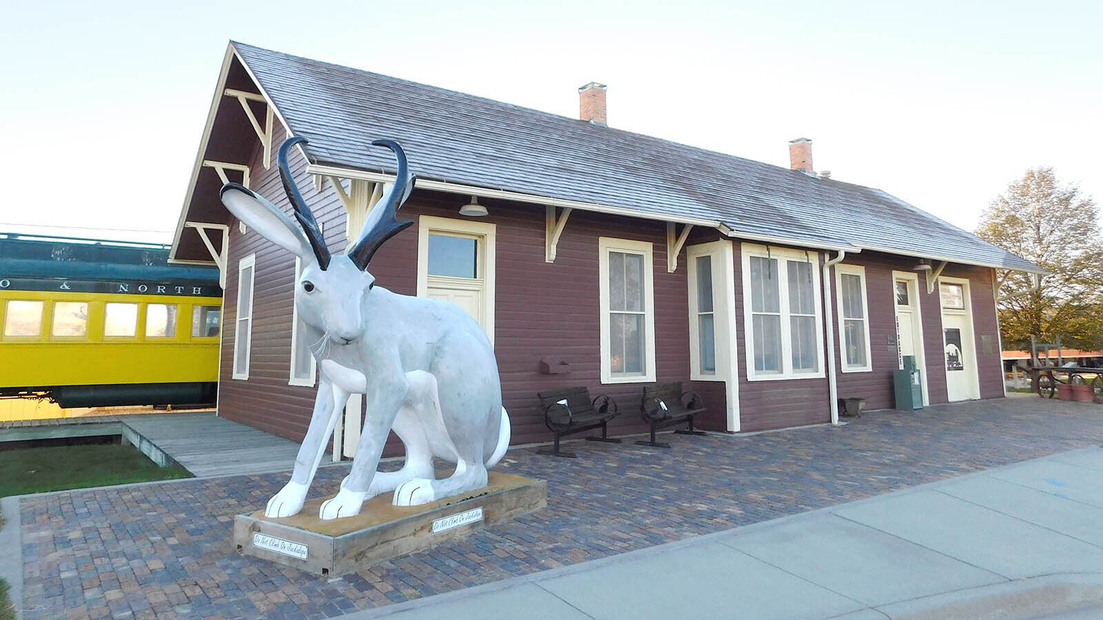 A giant jackalope at the Douglas Railroad Museum.