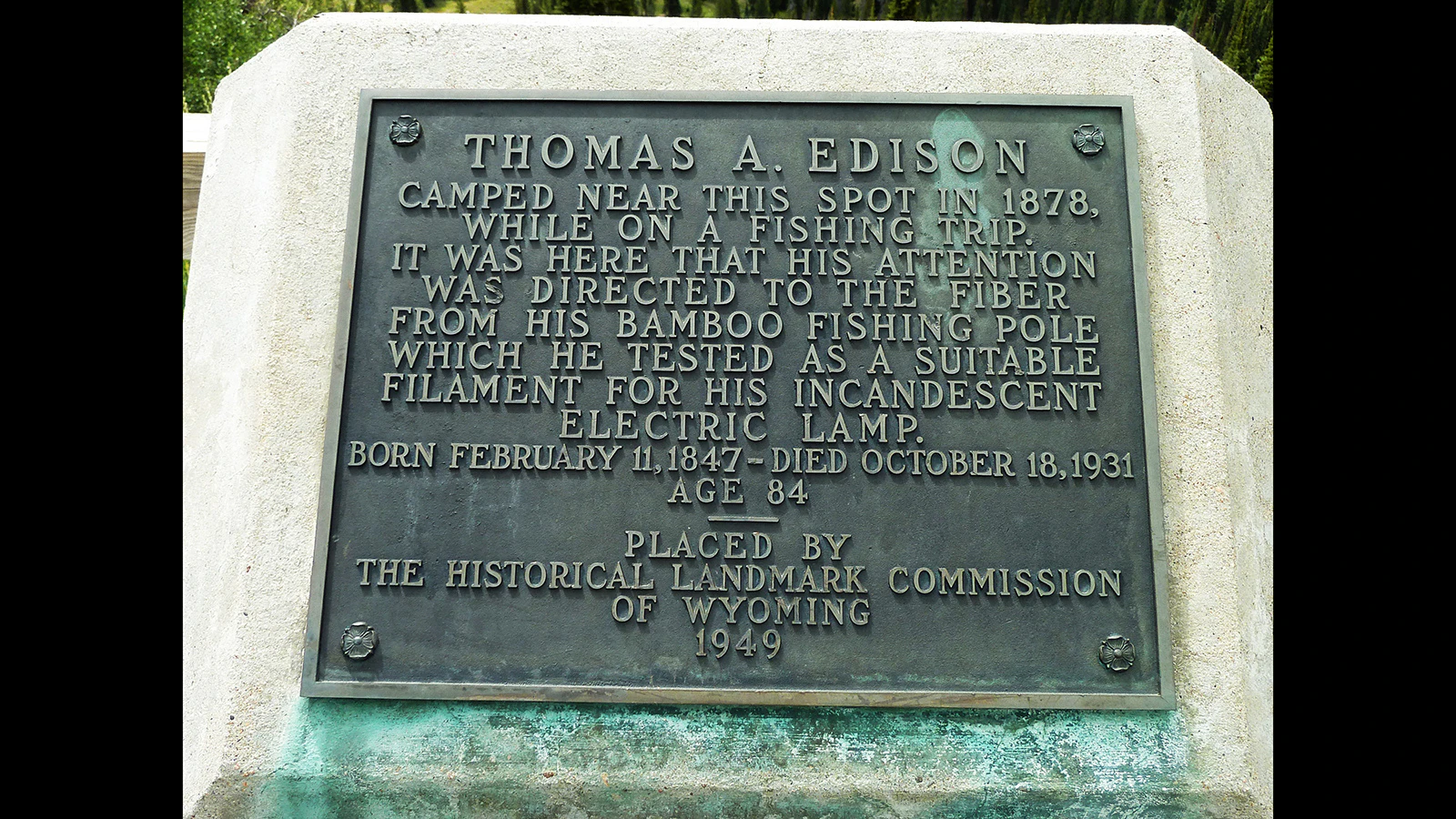 Legend has it that Thomas Edison's "Eureka!" electric light bulb moment came from a burning pole while fishing in Wyoming in 1878. There's even a historical marker at the site. But historian Phil Roberts says "the story is simply a myth."