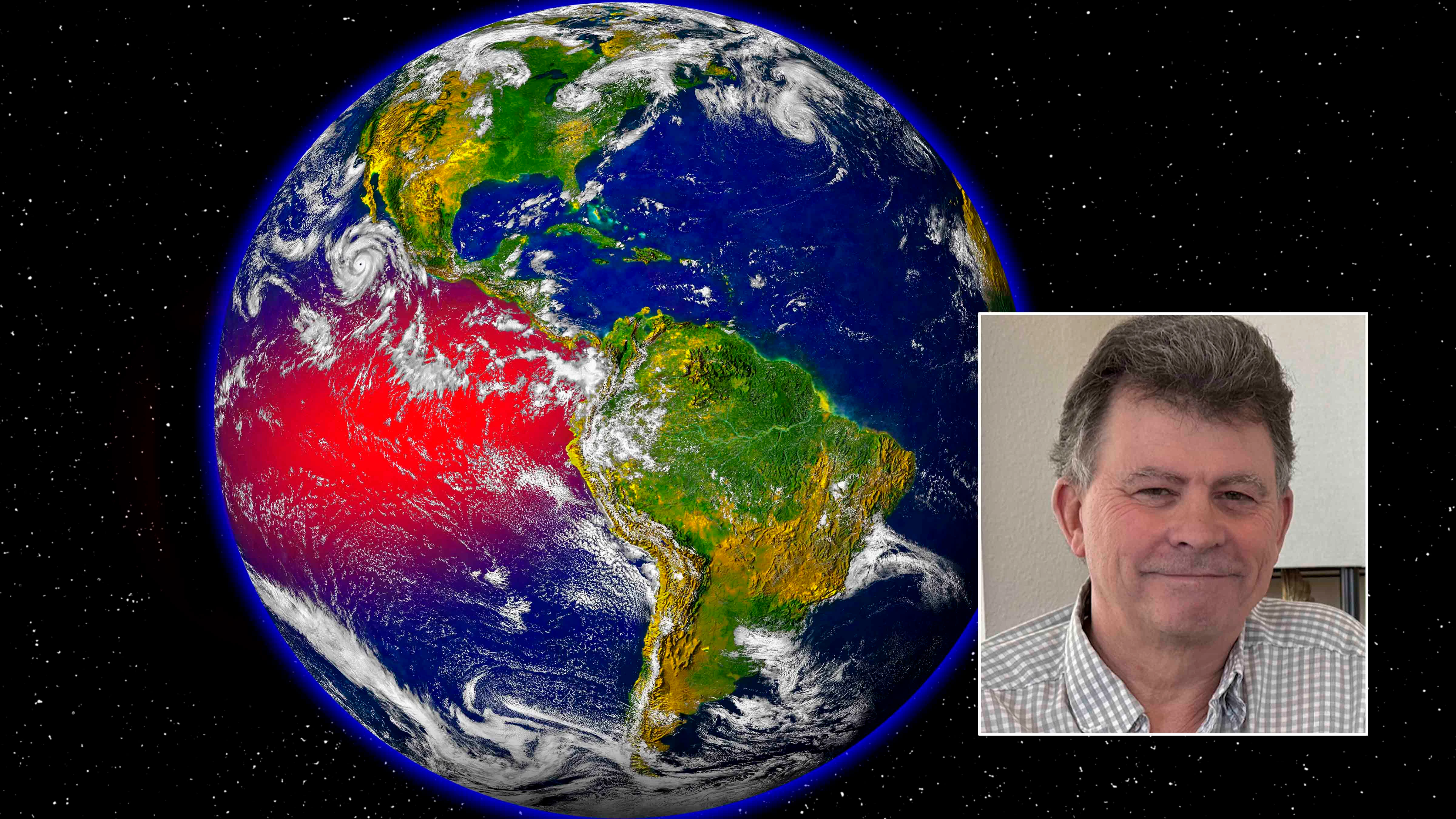 El Nino climate pattern, illustration (Getty). Inset: Meteorologist Don Day