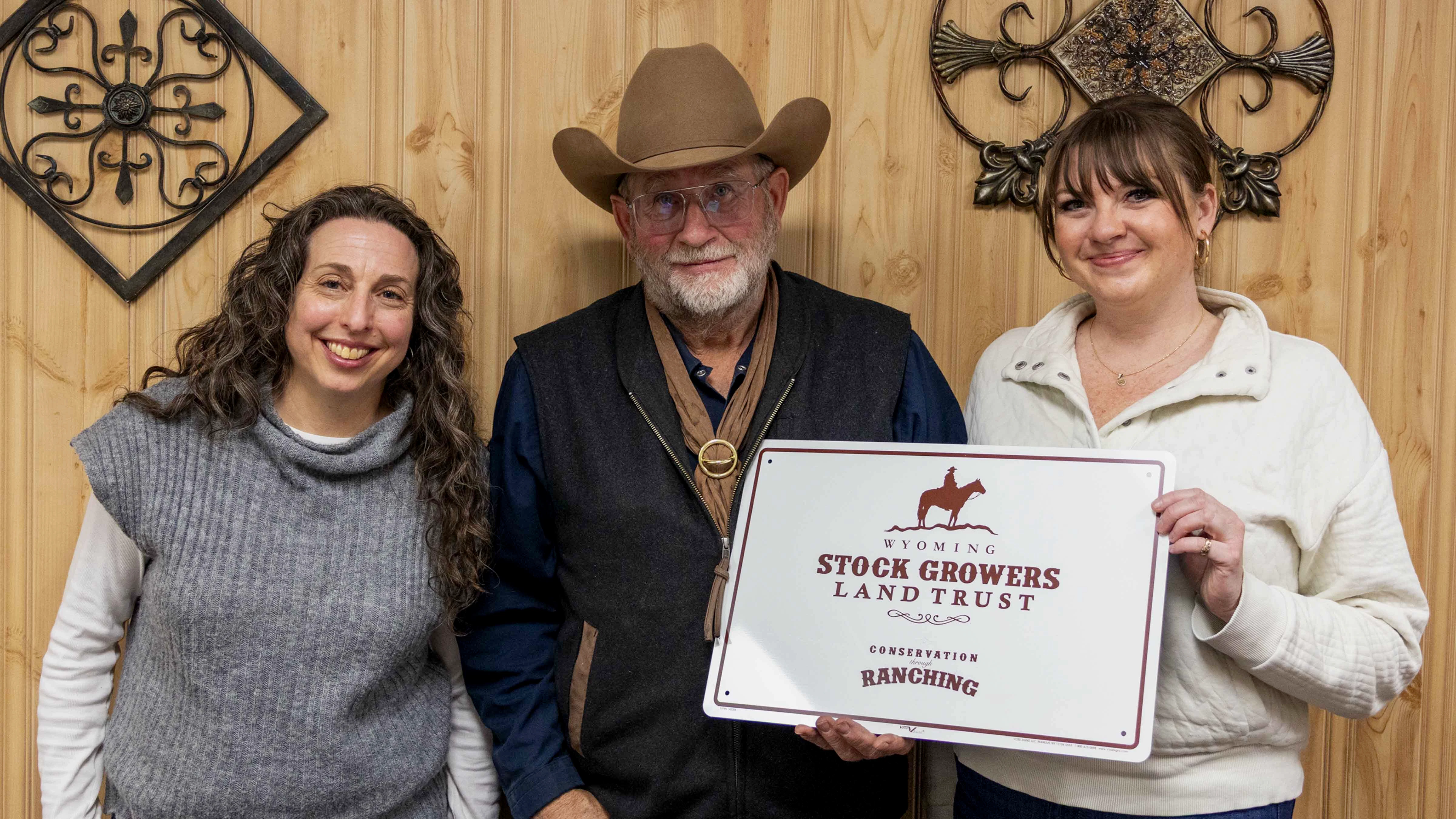 Rachel Bedouin, Conservation Manger; David Ellsbury; Christine Adams, Executive Director, upon the successful closing of the Diamond E Ellsbury Conservation Easement.