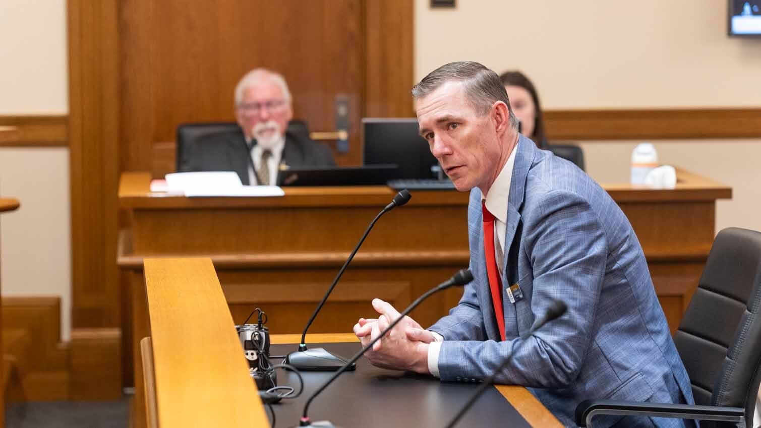 Tyler Lindholm with Americans for Prosperity at the House Agriculture Committee Meeting - Bill HB0011 - Eminent domain-landowner bill of rights