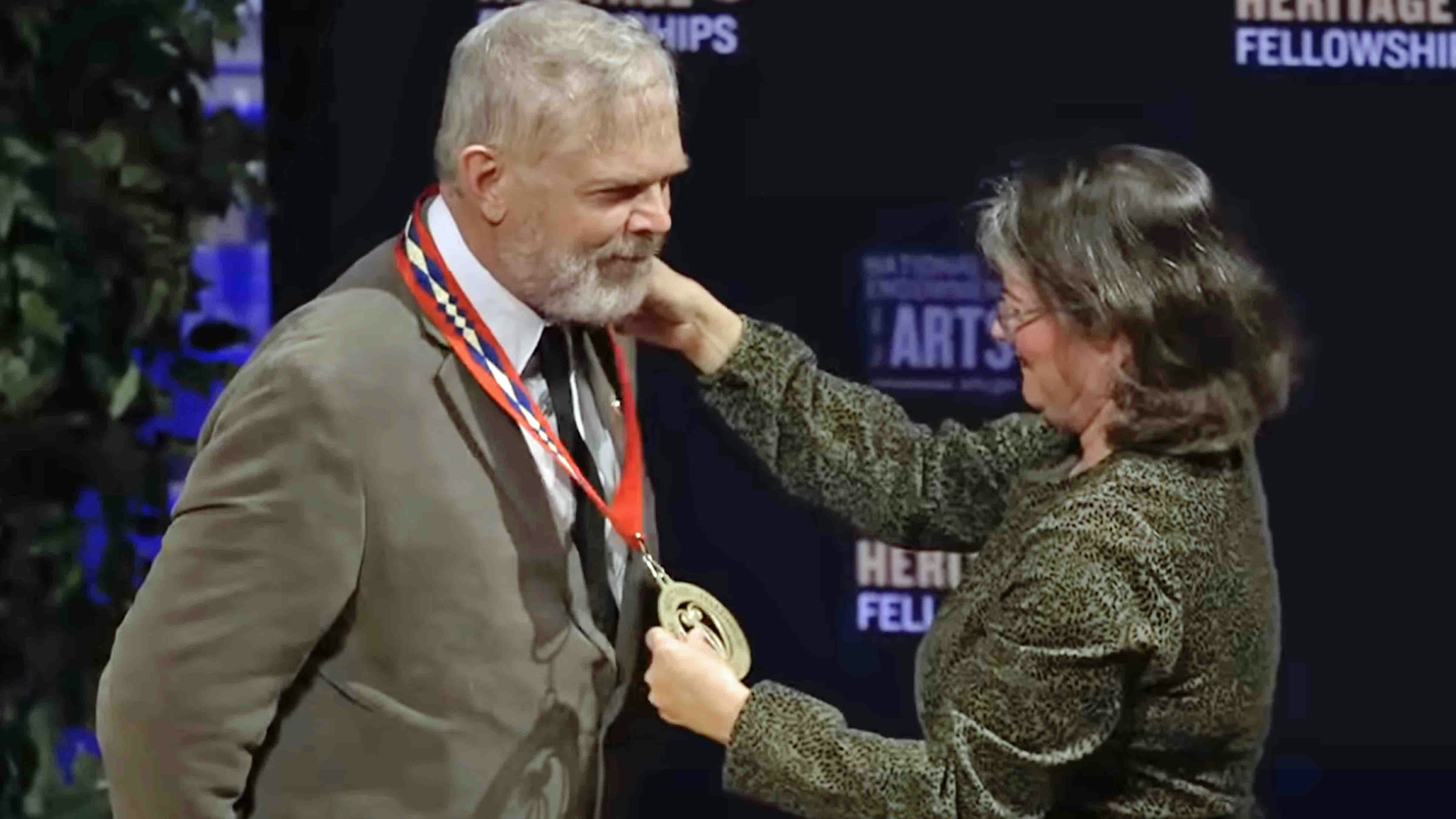 Lovell's Ernie Marsh receiving the National Heritage Fellowship Award at a ceremony in Washington, DC