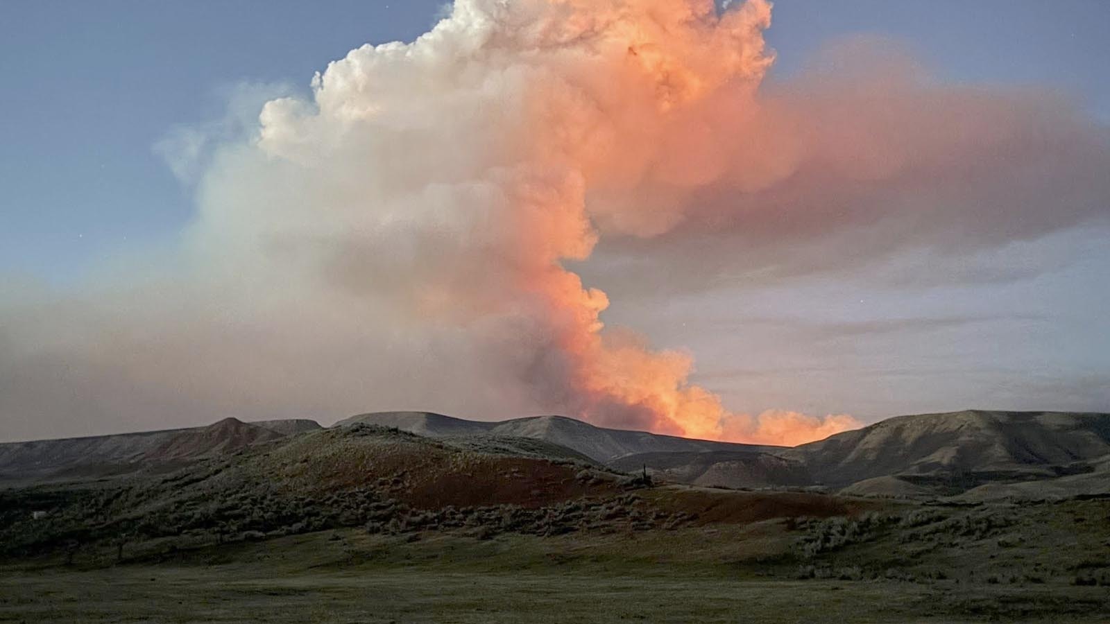 Just as the Pike Hot Shot crew finished eating the homemade feast provided by local ranch families, the Red Canyon Fire flared up and the firefighters rushed off to fight the new flames. The Phelp family were grateful that they were able to say thank you to their heroes with the feast.