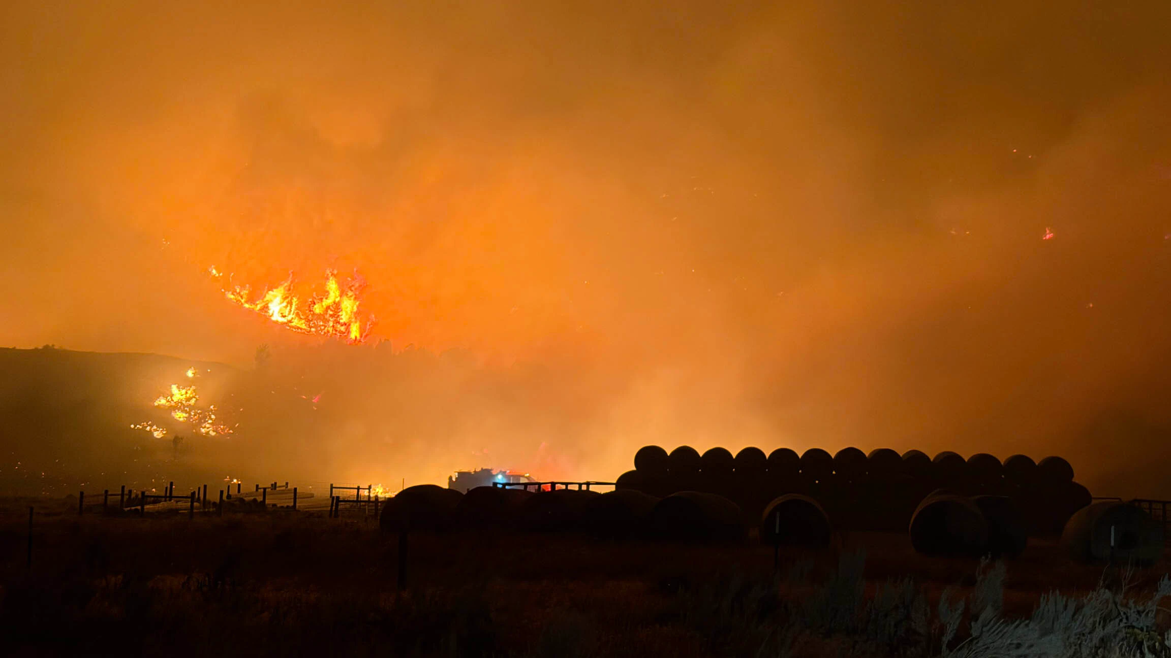 The Weiser Knoll Fire southeast of Lander started Sunday afternoon and was still 0% contained Tuesday.