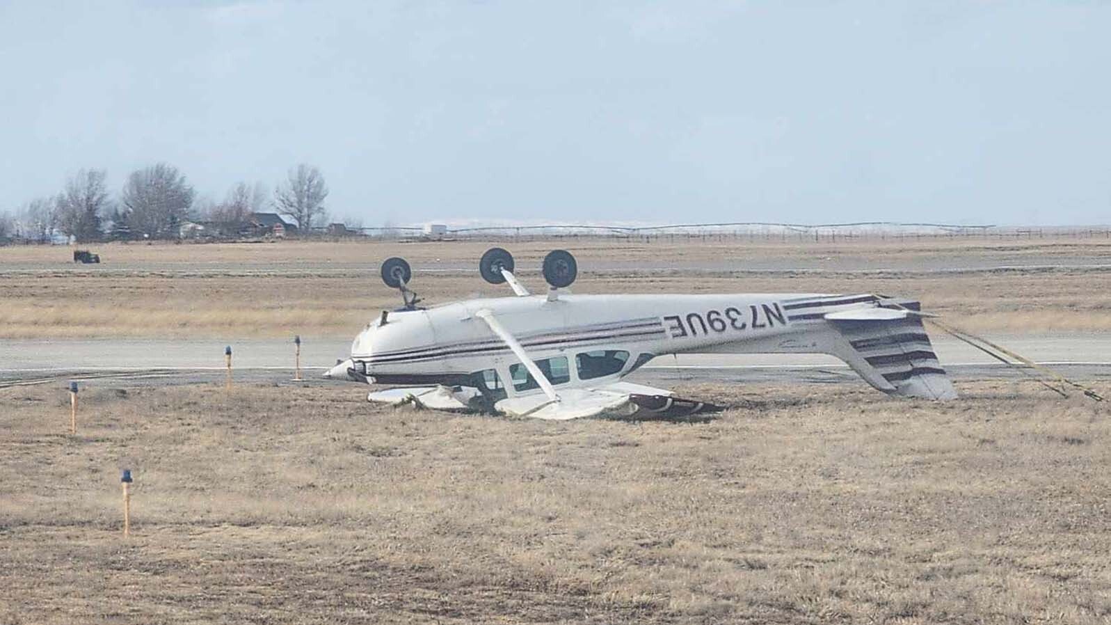 Nobody was hurt when this single-engine Cessna 172N was caught by a wind gust and flipped at the Casper/Natrona County International Airport.