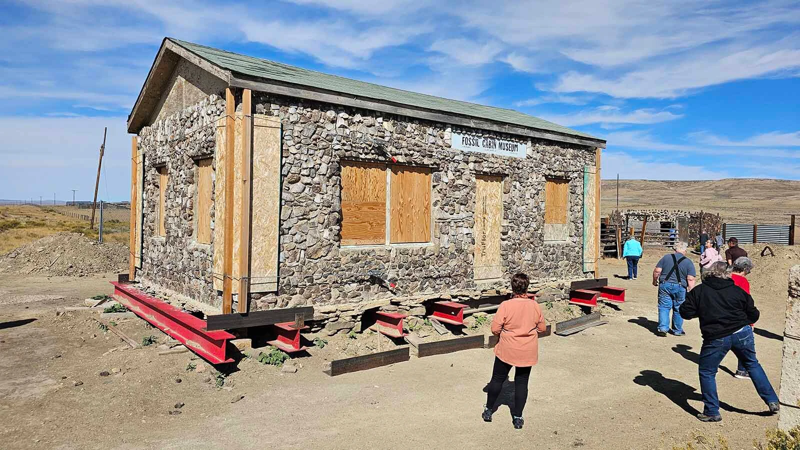 Members of the Alliance for Historic Wyoming Lincoln Highway "Unbarred" tour visited the Fossil Cabin Museum, 5 miles from Medicine Bow.
