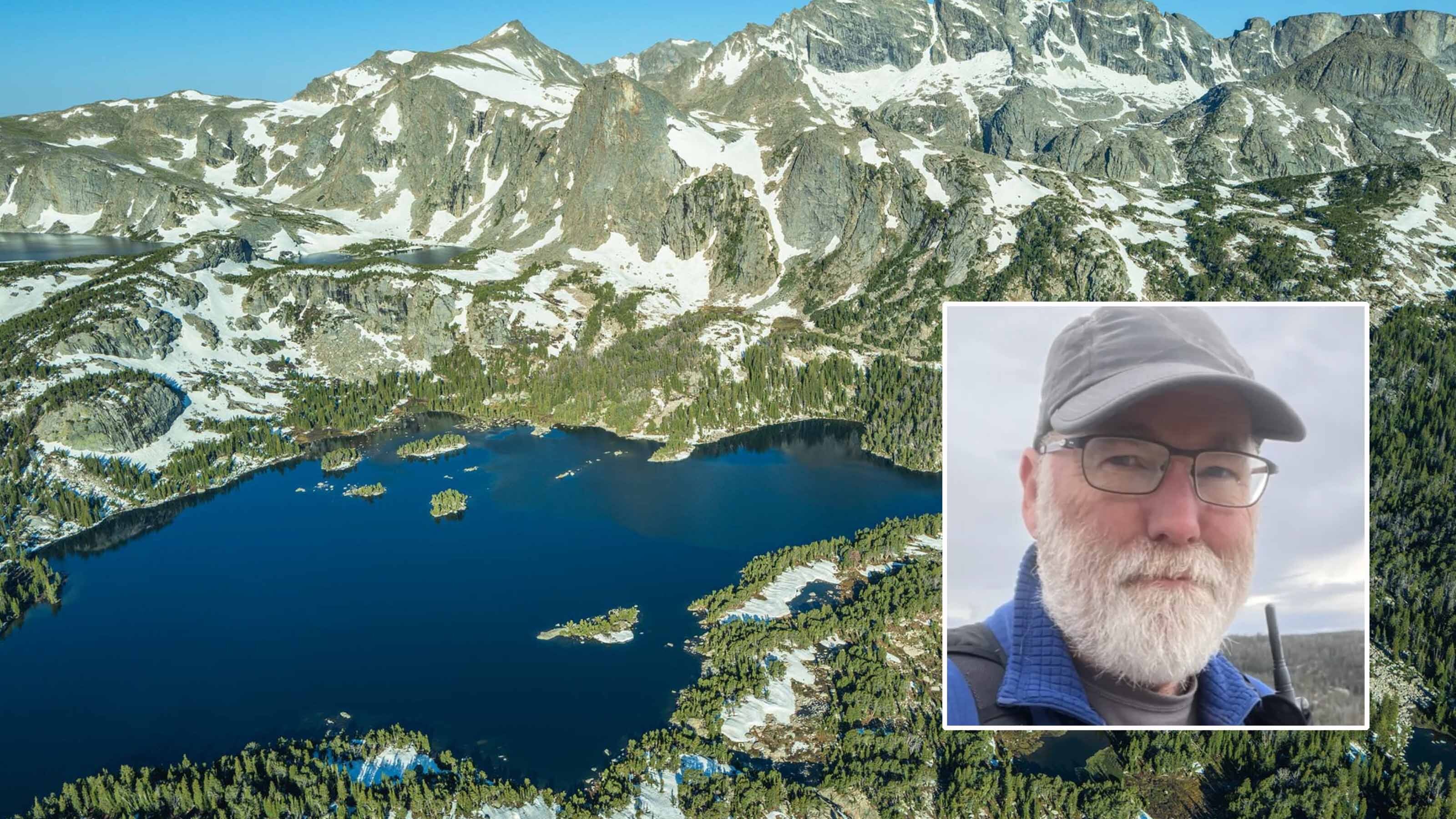Lake Sonnicant and Cleft Peaks in Wyoming (Dave Bell). Inset photo: Fred Ramsdell.