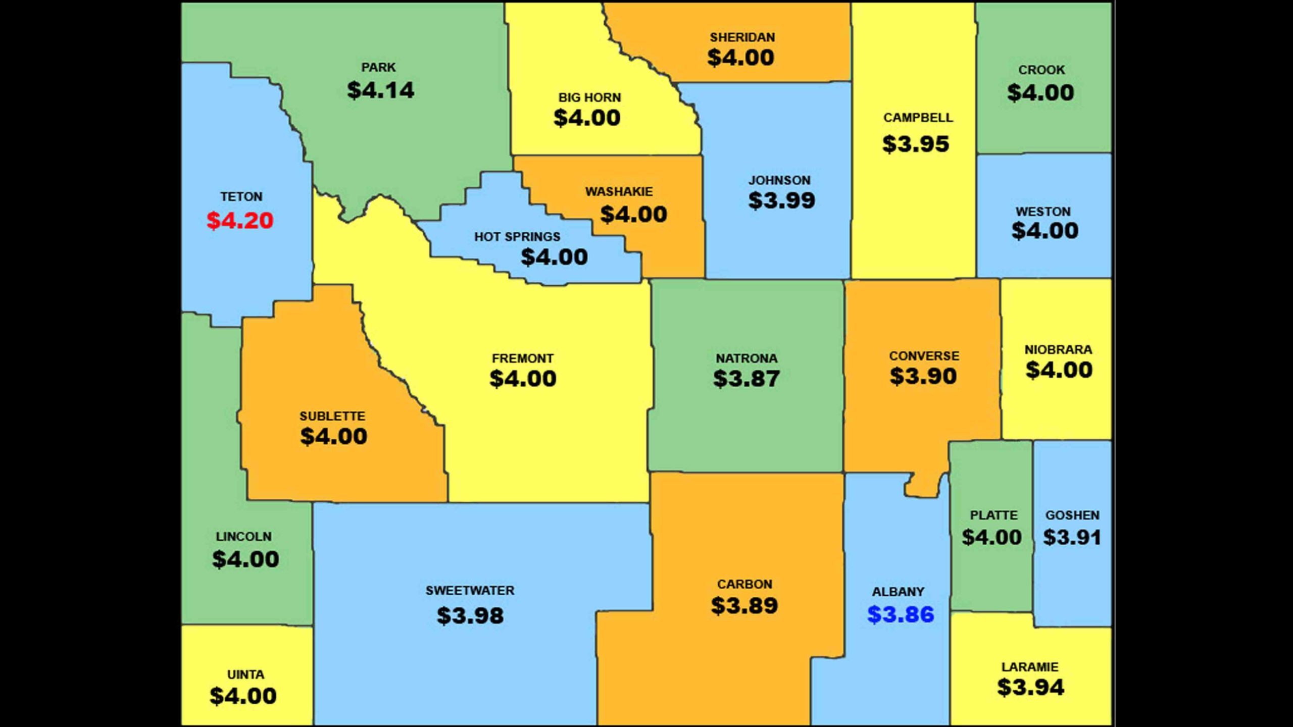 Sundayโs Average Wyoming Gas Price At $3.99 Per Gallon Your Wyoming News Source