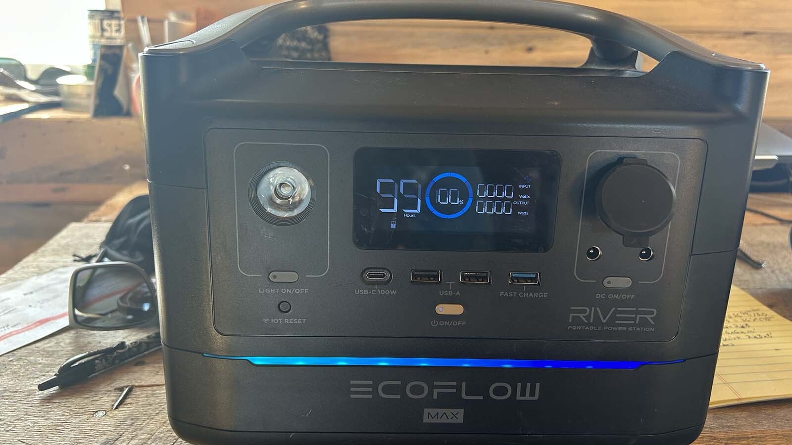 This lithium power bank is part of the DIY solar-powered system that Sublette County resident John Thompson built to supply electricity to his home.