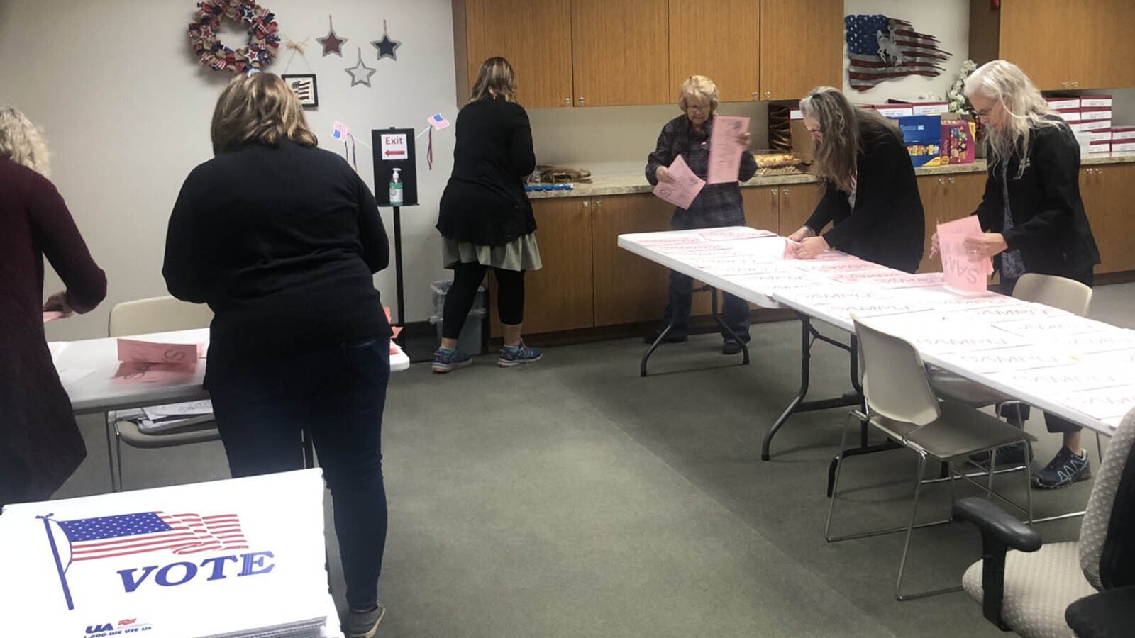 A team performing a hand-count test of ballots in Campbell County on Friday, Oct. 4, 2024.