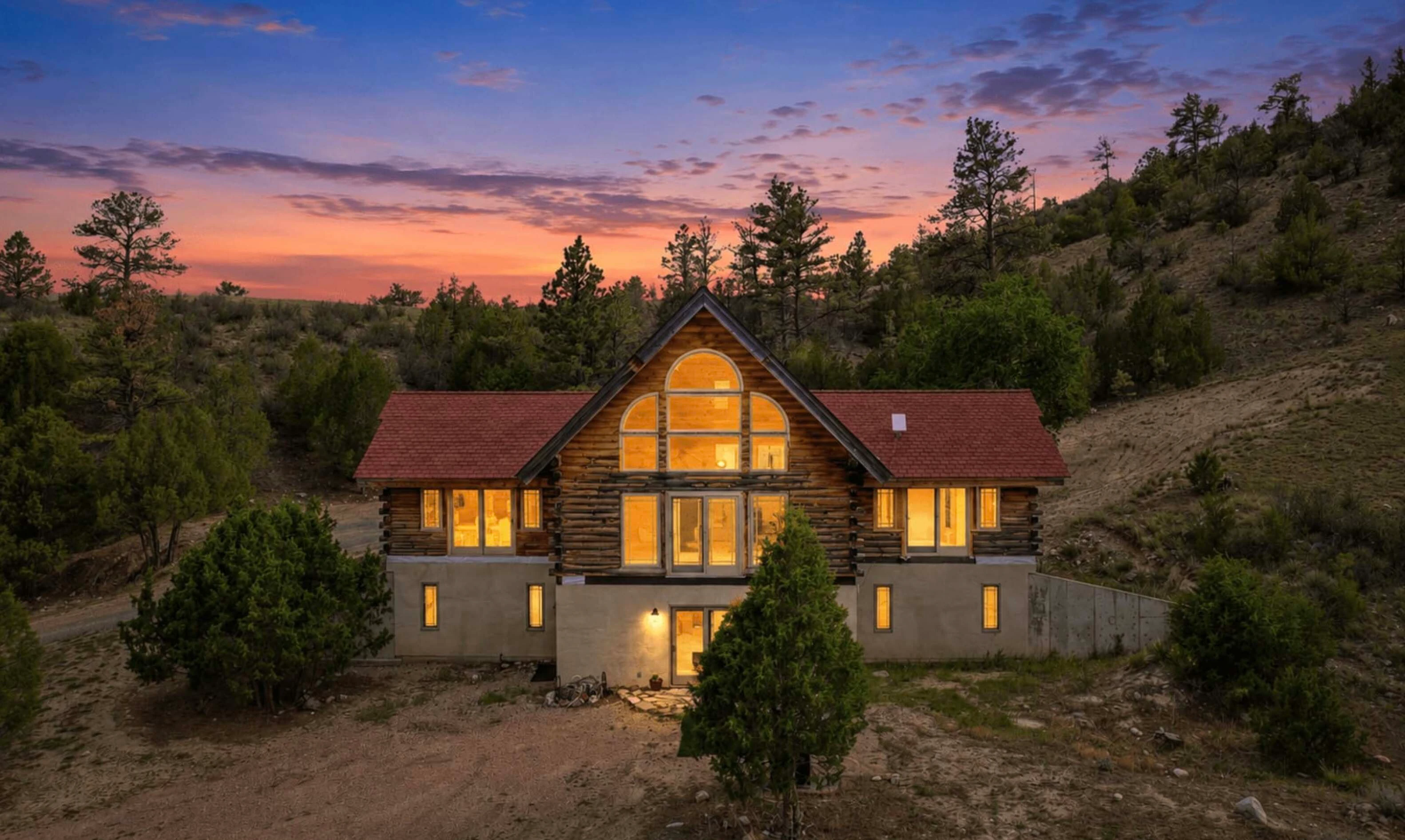 Cedar Lights Retreat is a three-story, five-bedroom, four-bath almost-mansion tucked into 446 private acres bordering Guernsey State Park. The property, which comes with three of Wyoming’s top-rated Airbnbs (including two geodesic domes), is on the market for $3.499 million.